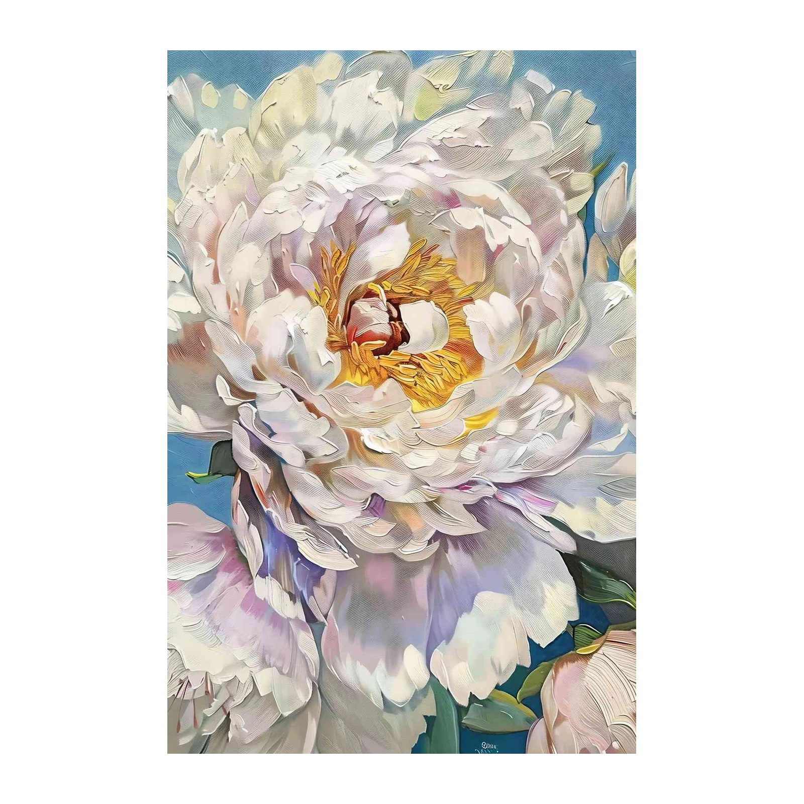 Elegant White Peony Floral Wall Art