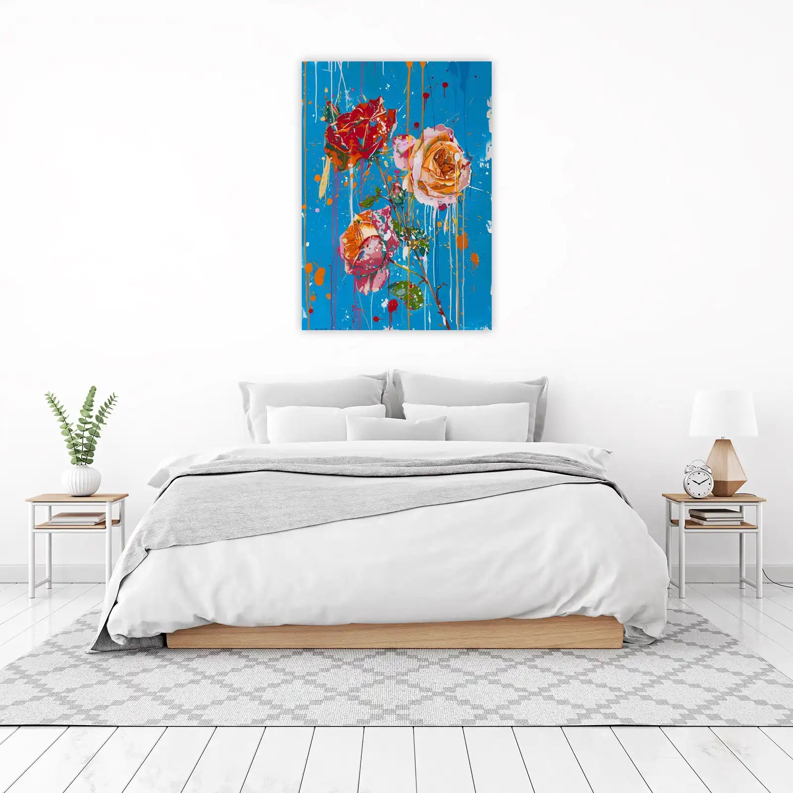 Vibrant Rose Splash Wall Art