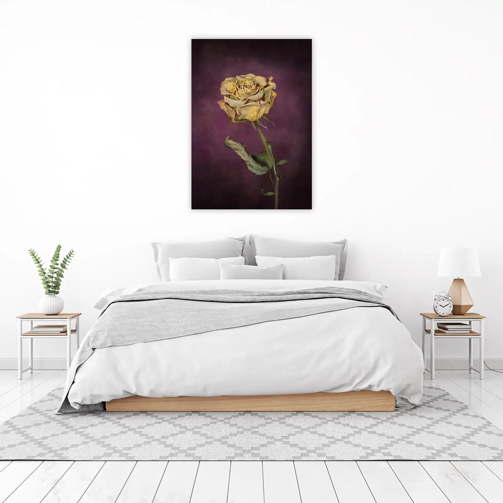 Golden Dried Rose Wall Art Wall Art