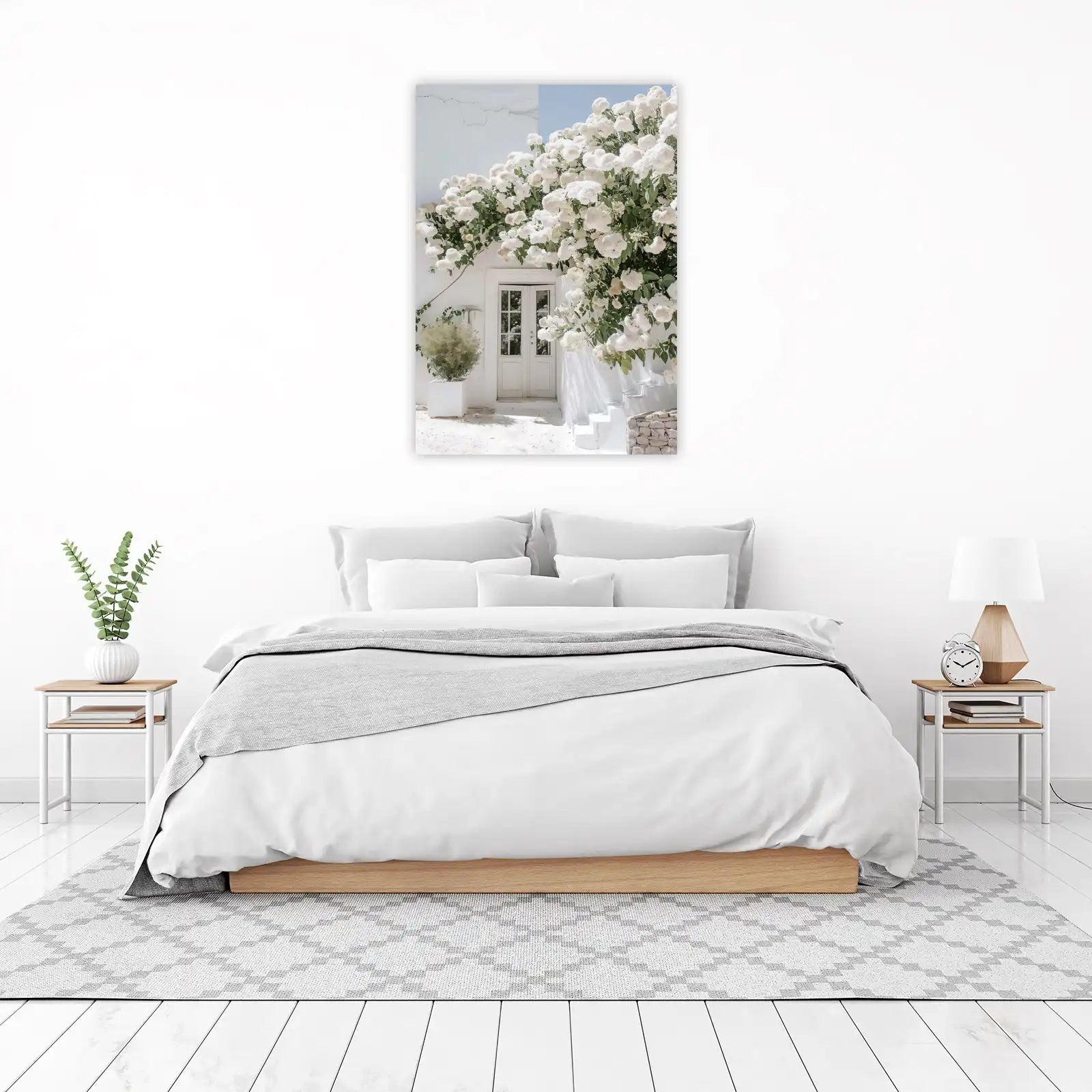 White Hydrangeas Over Doorway Wall Art