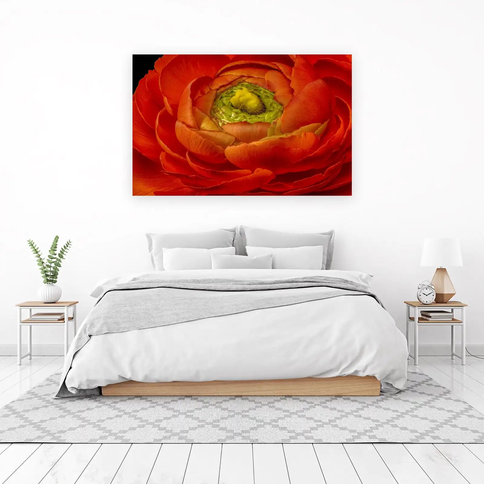 Vibrant Orange Ranunculus Bloom Wall Art