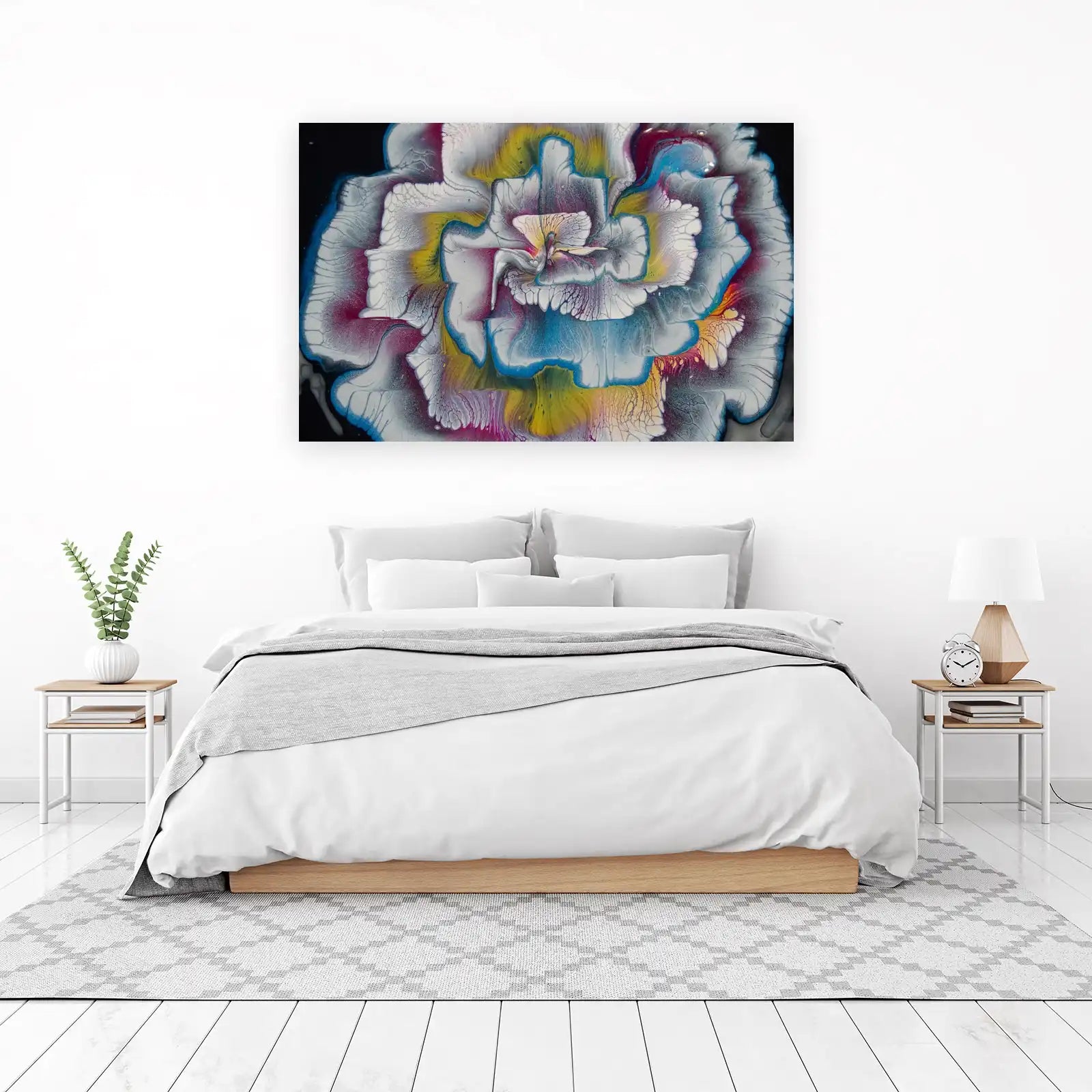 Vibrant Abstract Floral Splash Wall Art