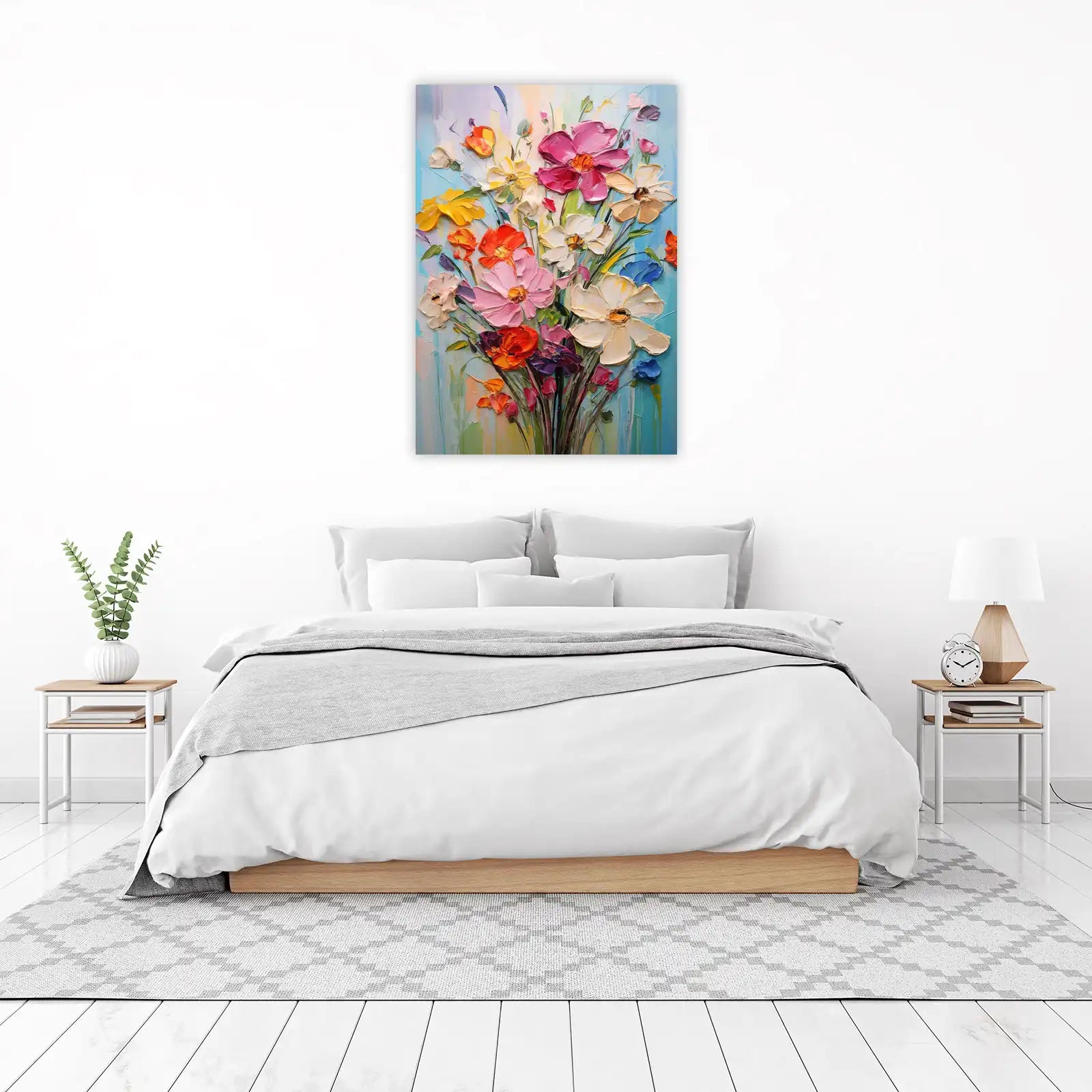 Textured Floral Bouquet Impasto Wall Art