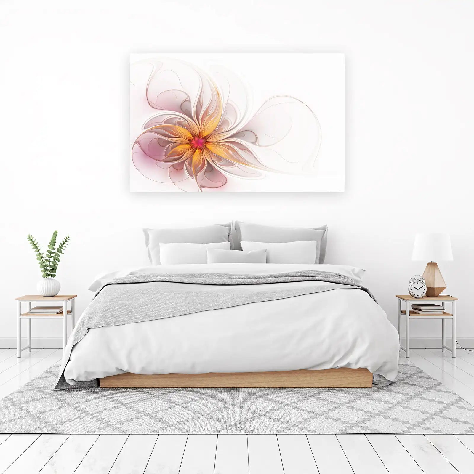Abstract Floral Light & Gold Wall Art