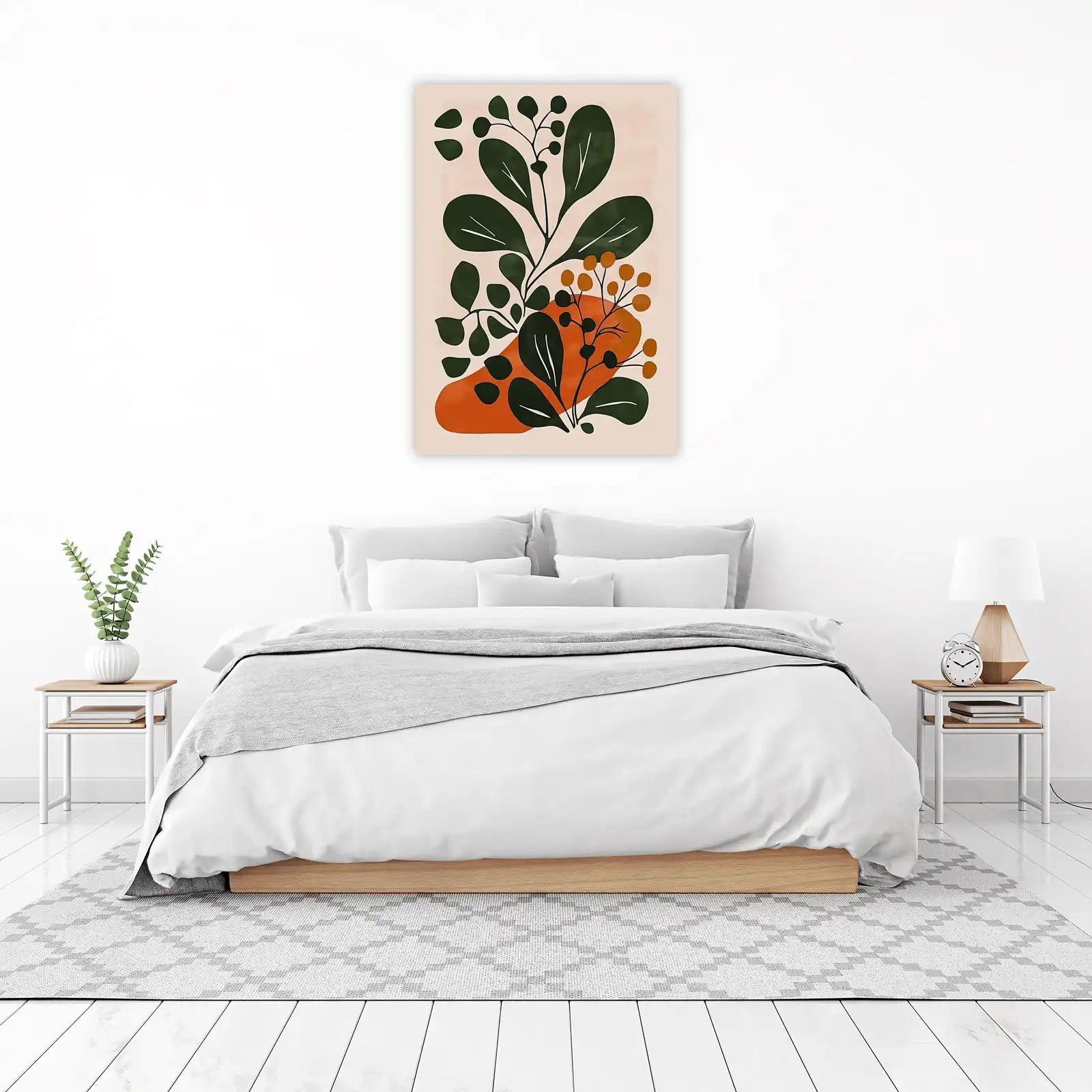 Abstract Botanical Leaf & Berry Wall Art