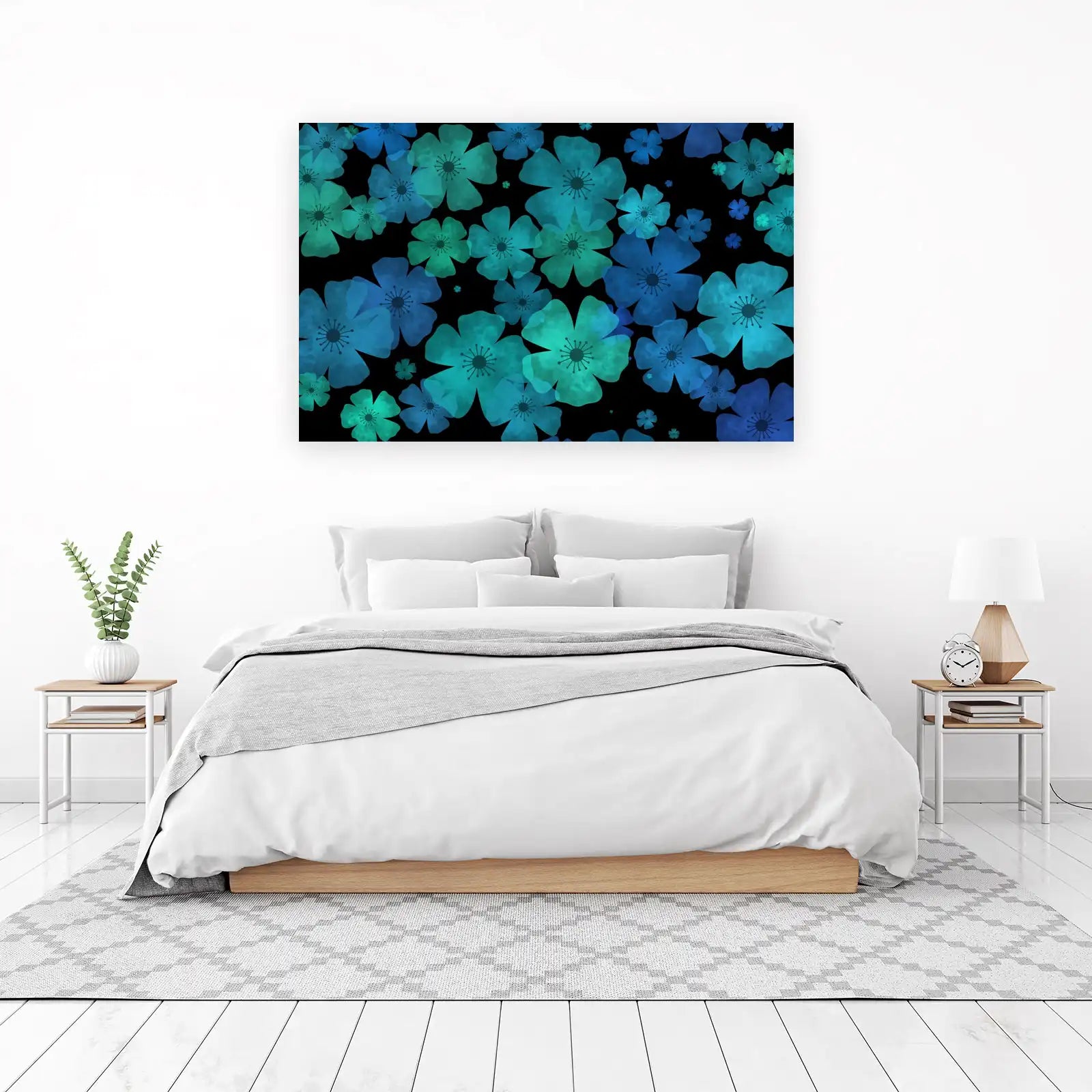 Ocean Bloom Floral Watercolor Wall Art