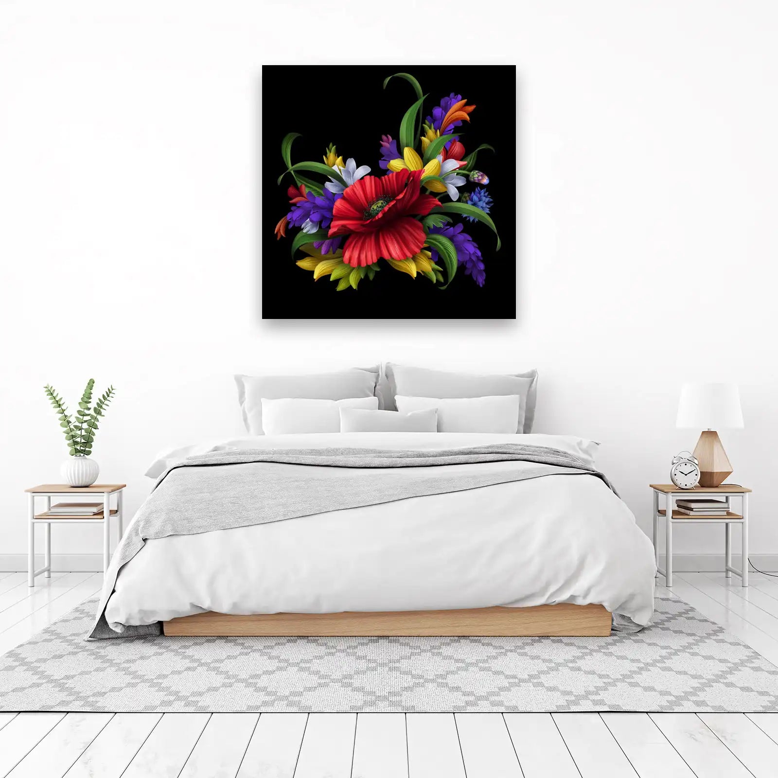 Vibrant Floral Burst Wall Art