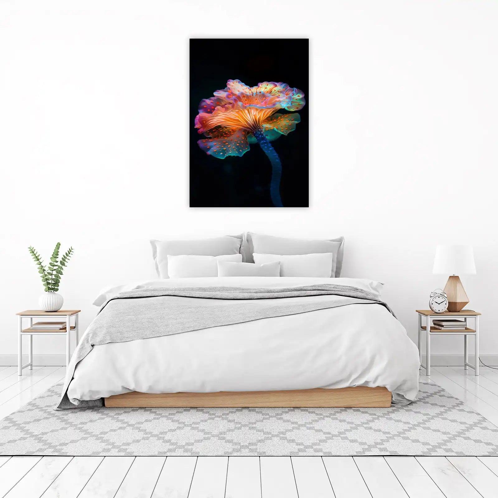 Bioluminescent Mushroom Bloom Wall Art