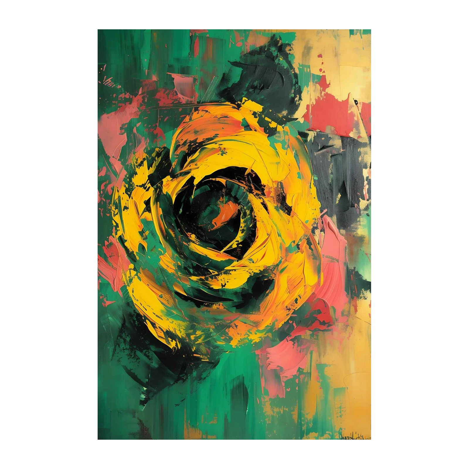 Vibrant Abstract Rose Wall Art