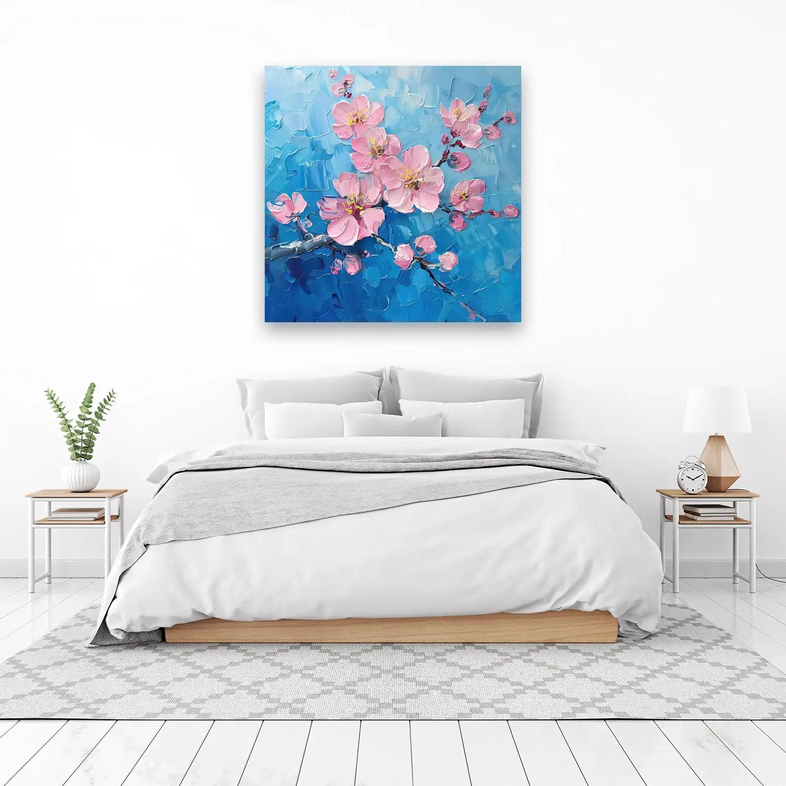 Impasto Pink Cherry Blossom Wall Art