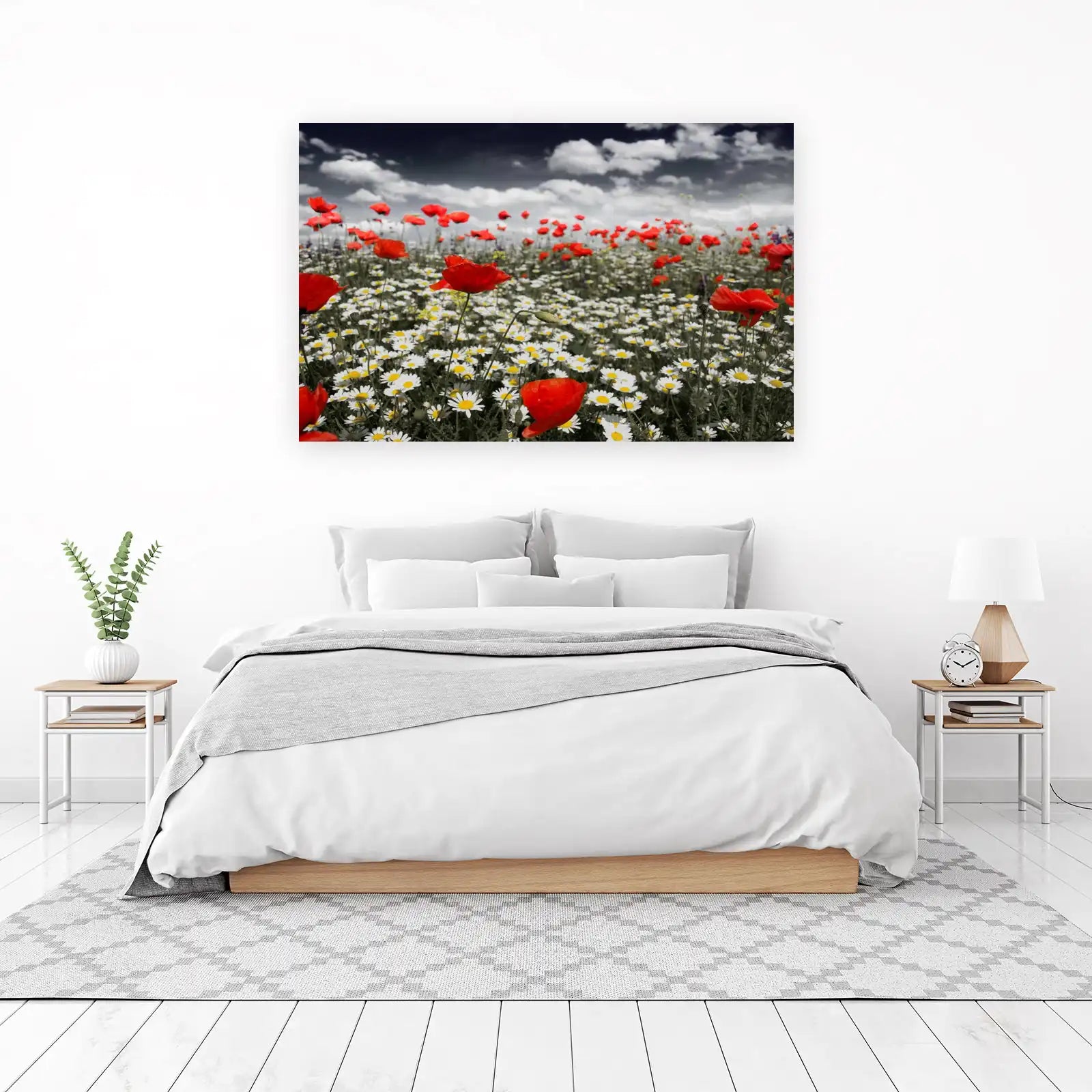 Vibrant Poppy Field Landscape Wall Art
