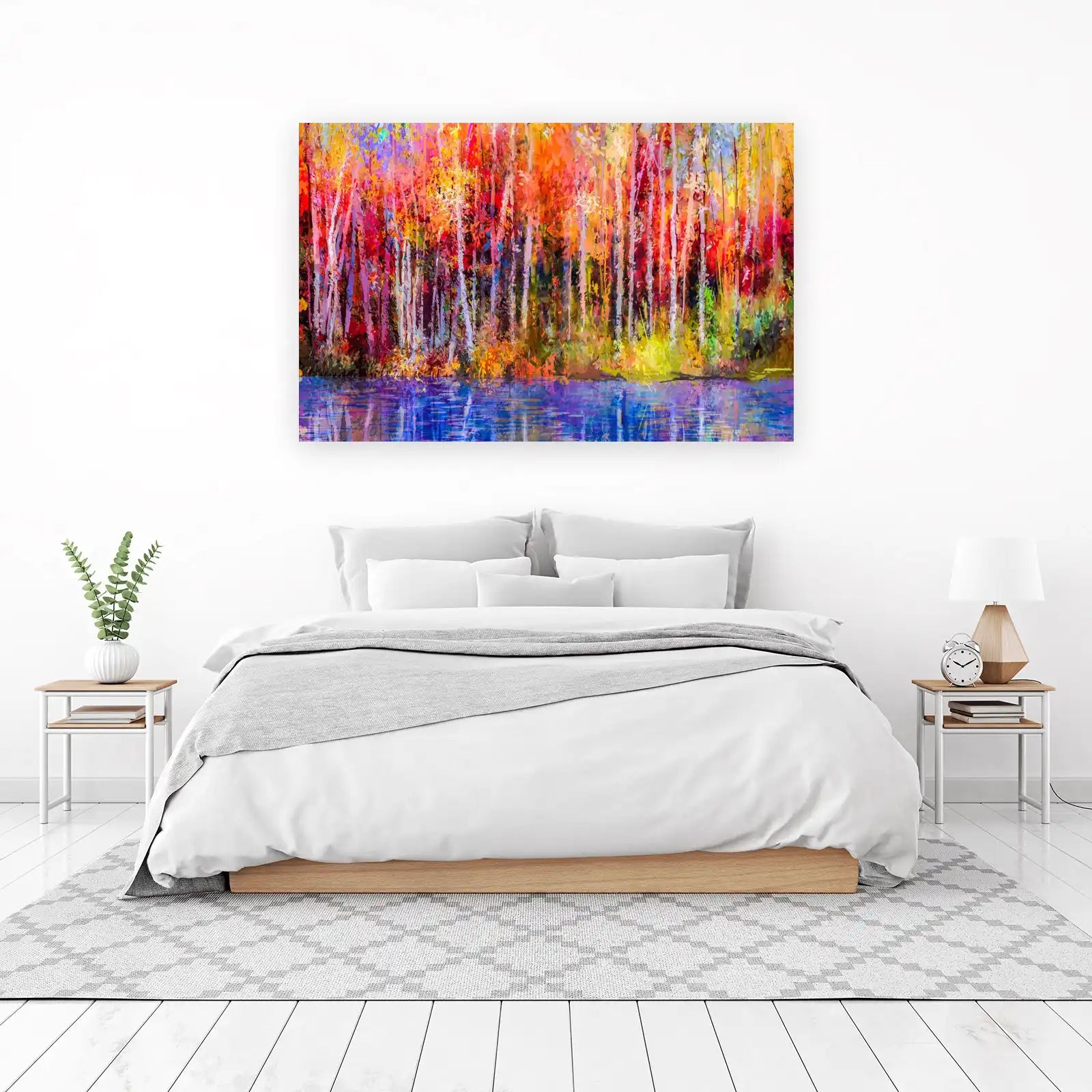 Vibrant Autumn Forest Reflection Wall Art