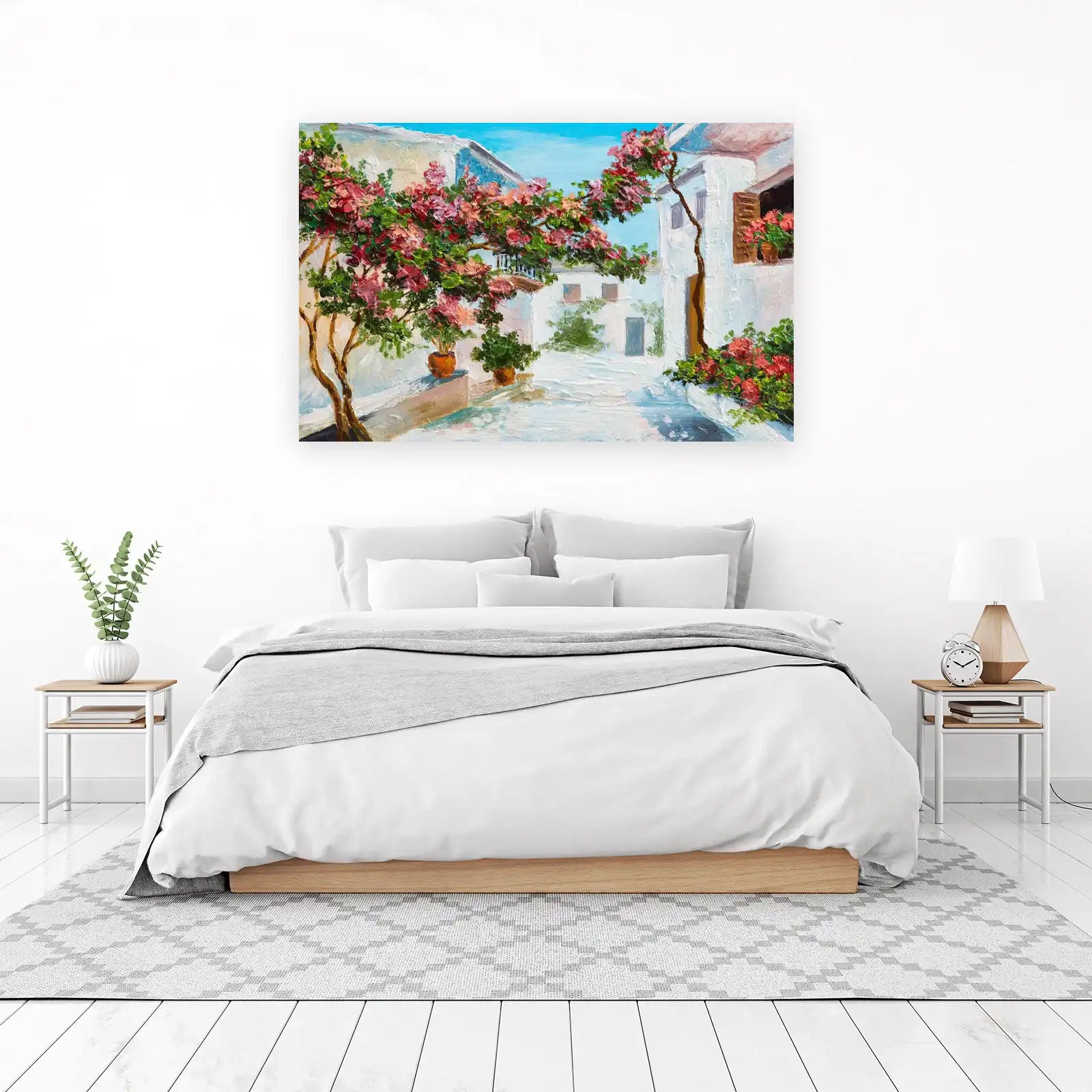Mediterranean Courtyard Blooming Tree Wall Art