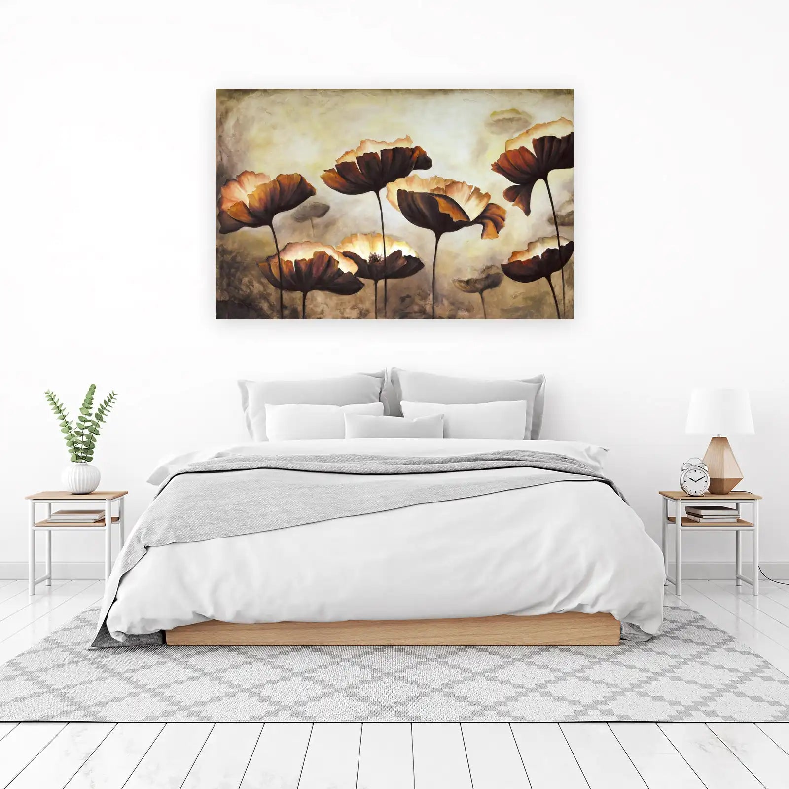 Ethereal Poppy Bloom Landscape Wall Art
