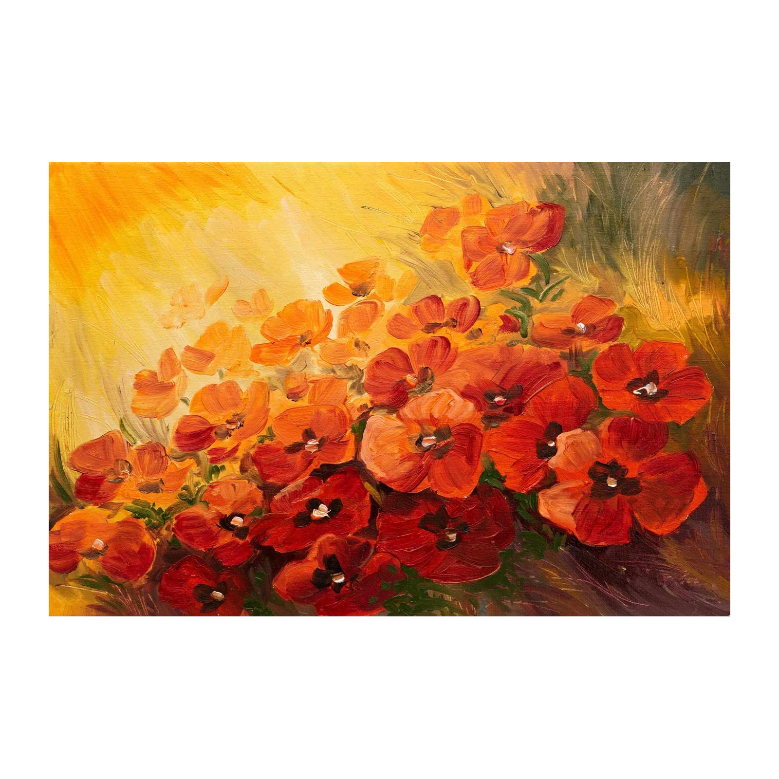 Vibrant Poppy Field Impressionist Wall Art