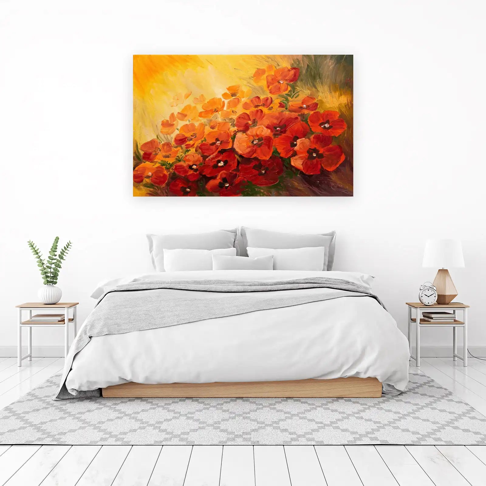 Vibrant Poppy Field Impressionist Wall Art