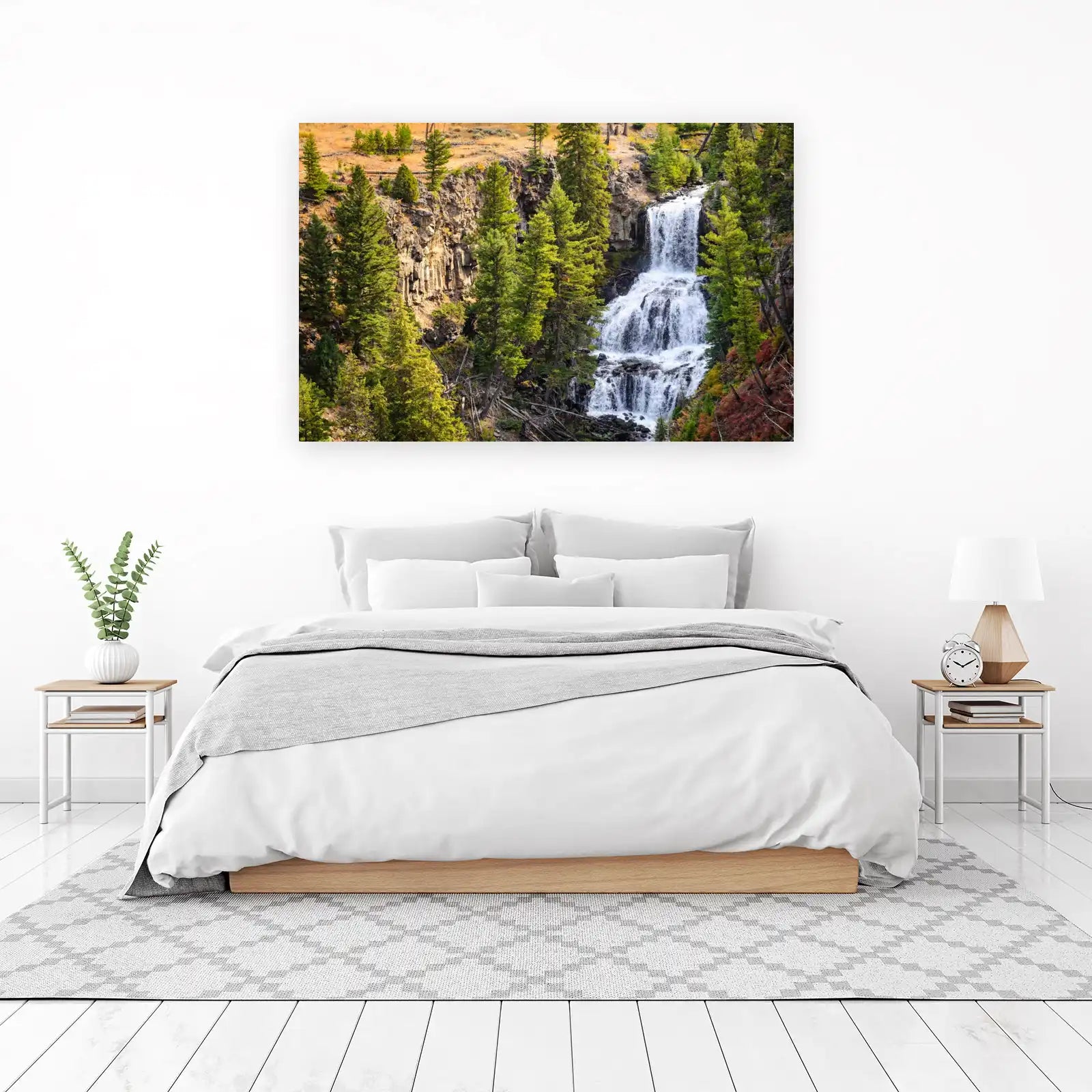 Serene Waterfall & Forest Wall Art