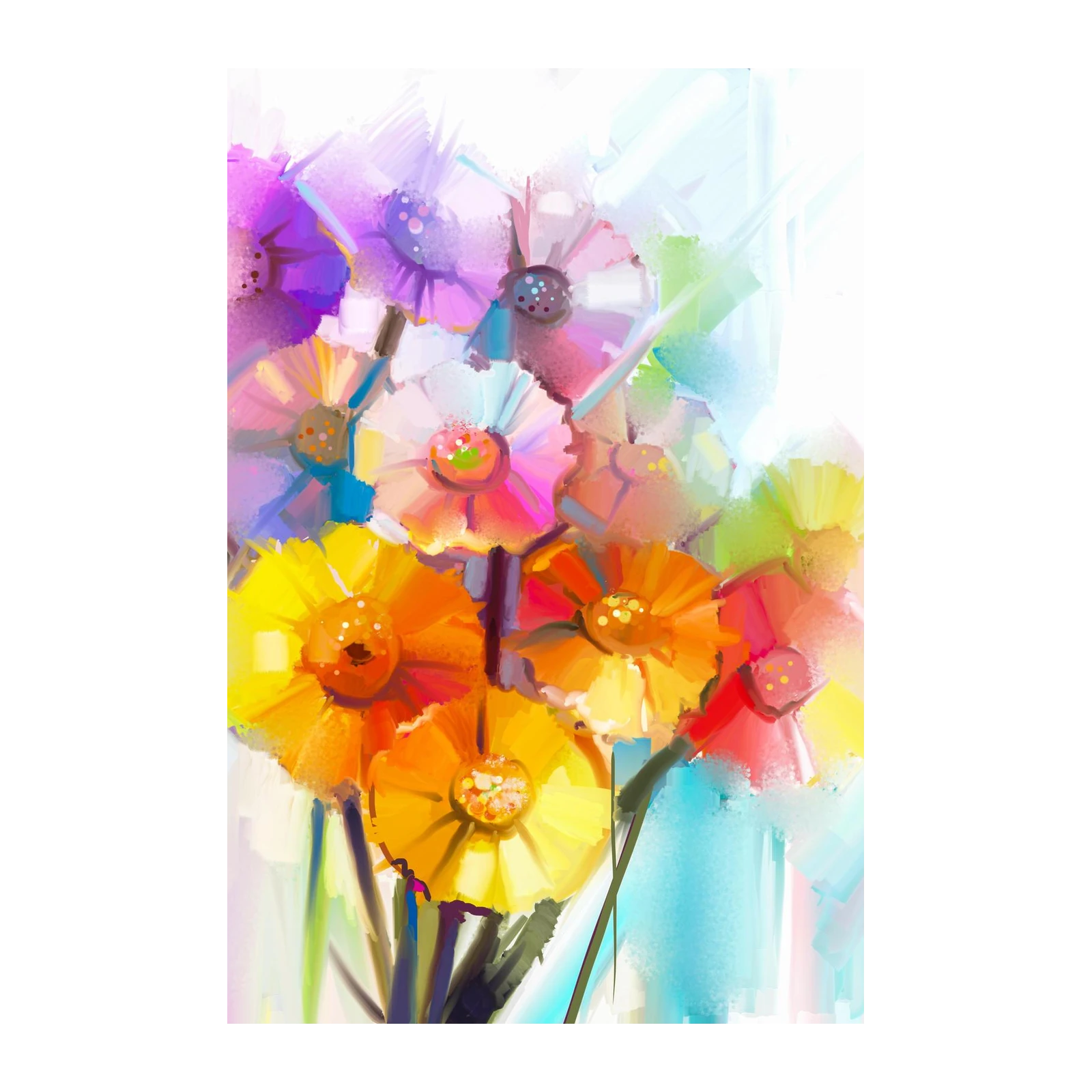 Vibrant Daisy Bouquet Impressionist Wall Art