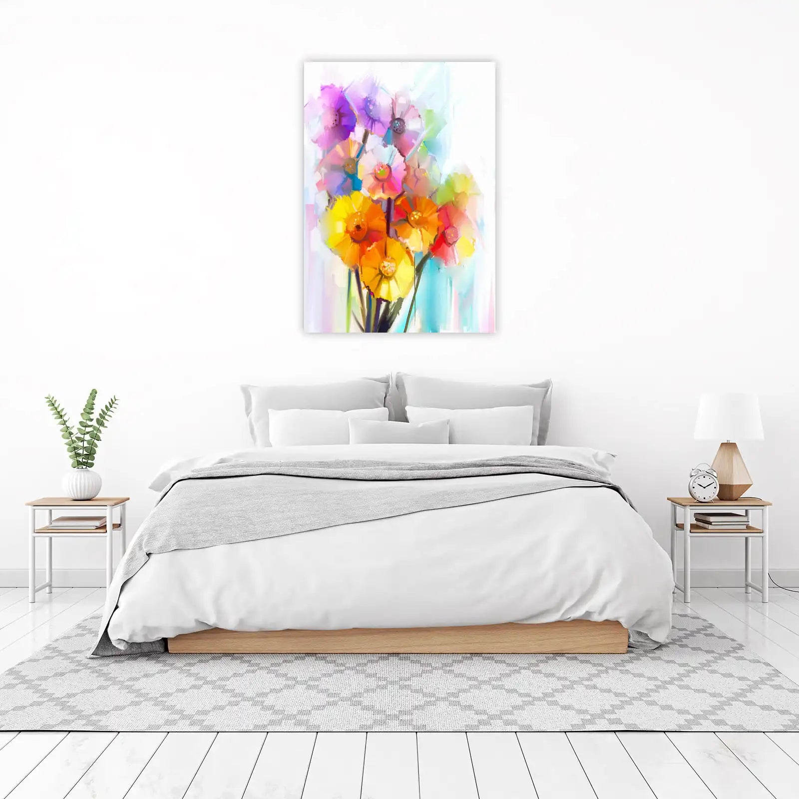 Vibrant Daisy Bouquet Impressionist Wall Art