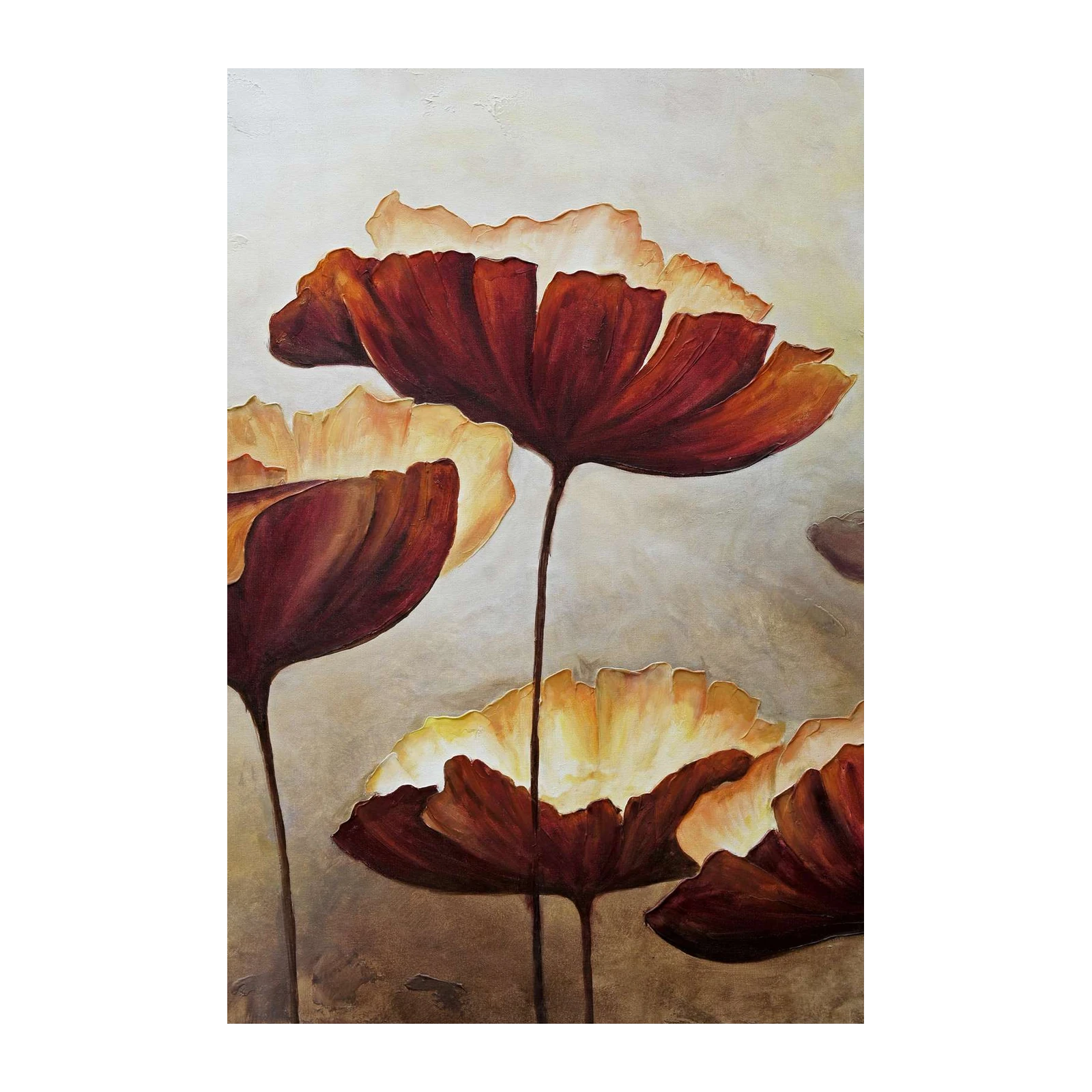 Abstract Red Poppy Textured Wall Art
