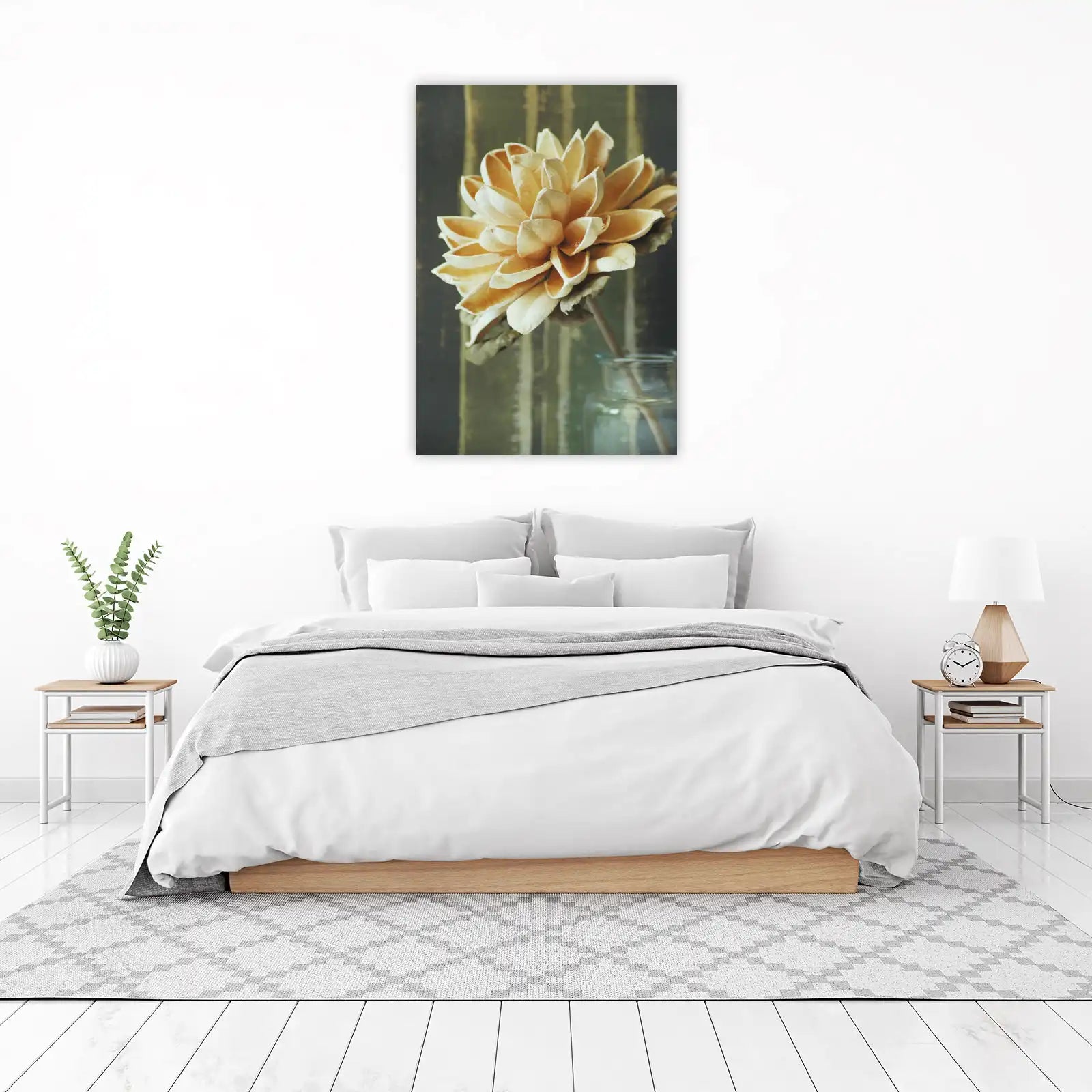 Golden Petal Bloom Still Life Wall Art
