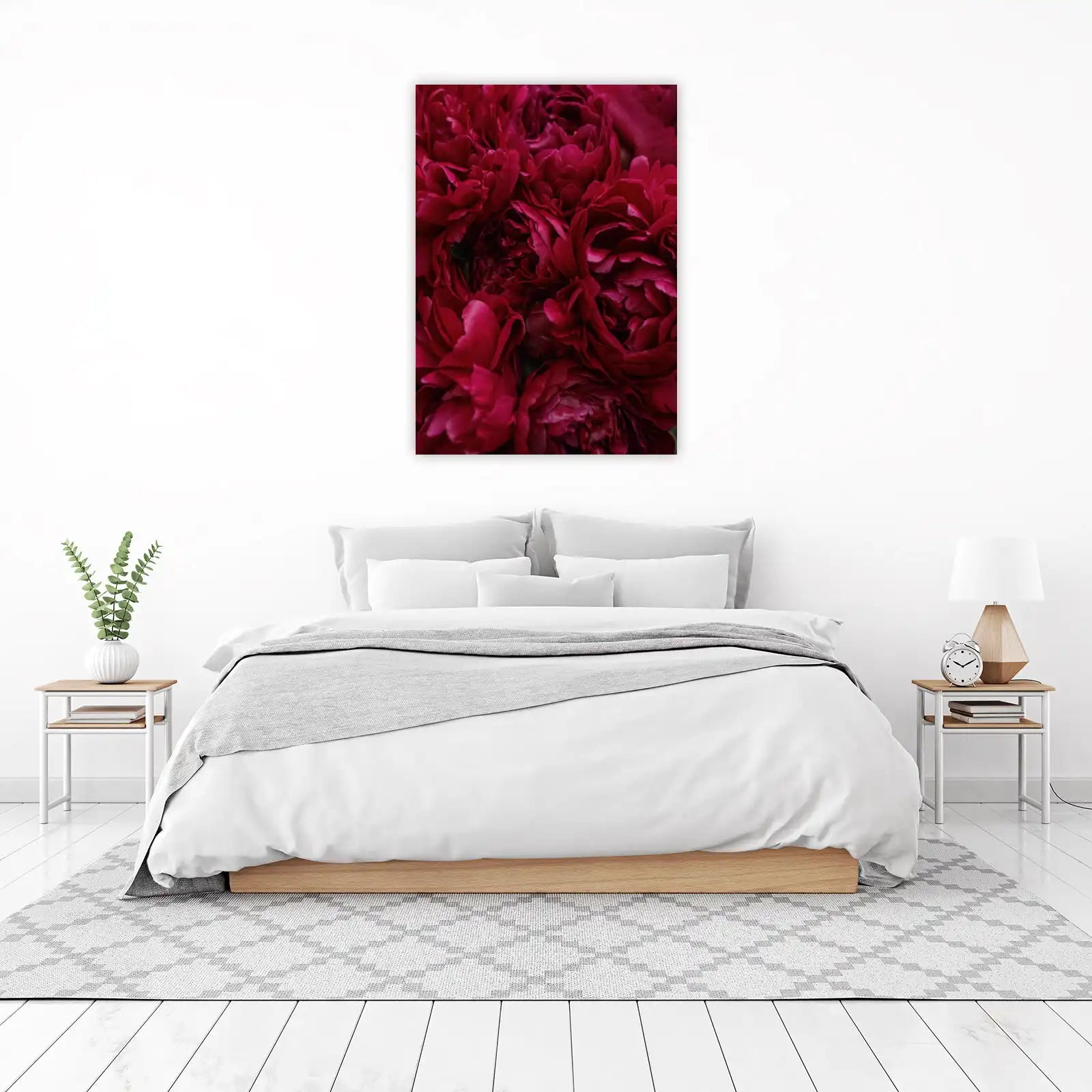 Deep Burgundy Peony Botanical Wall Art