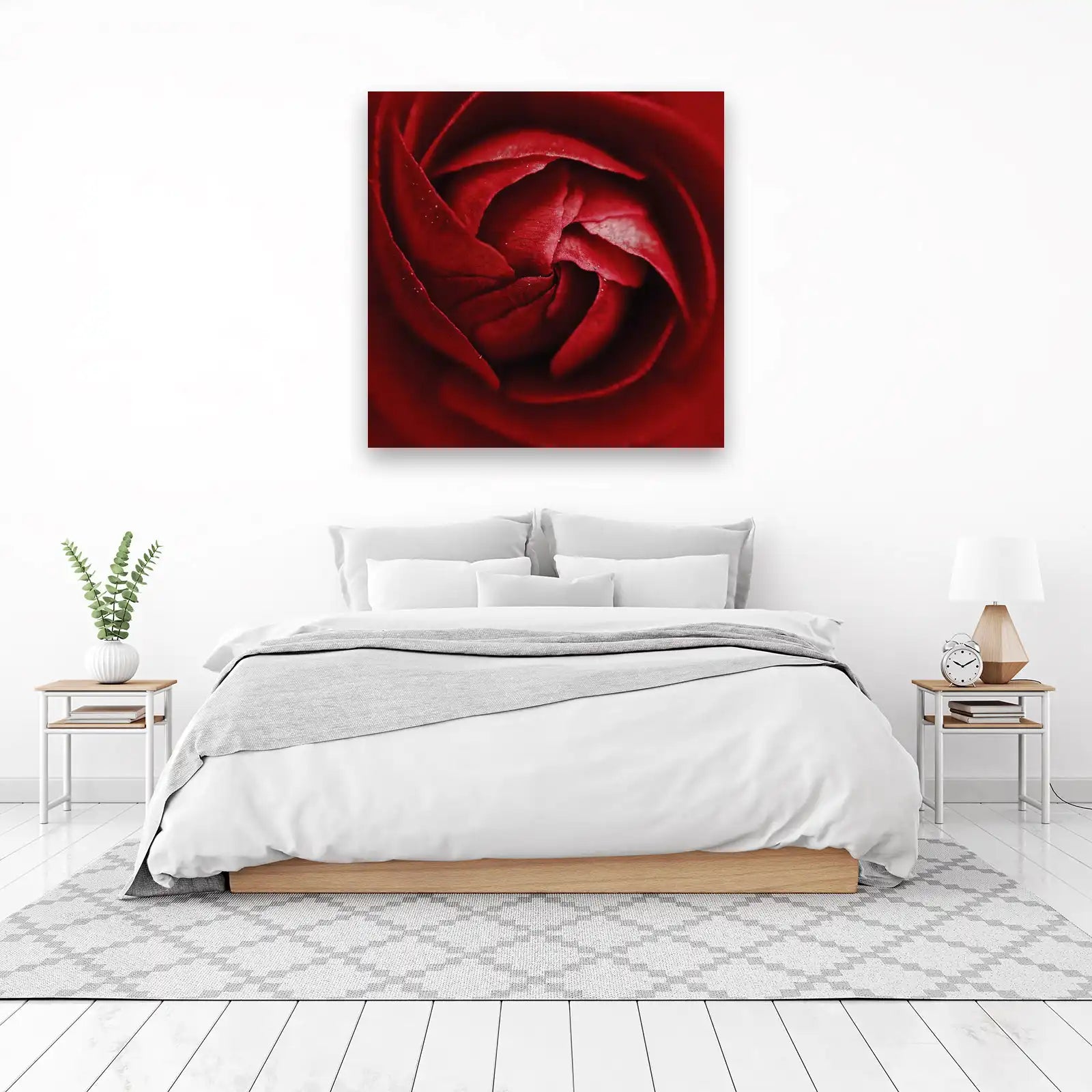 Elegant Red Rose Macro Close-Up Wall Art
