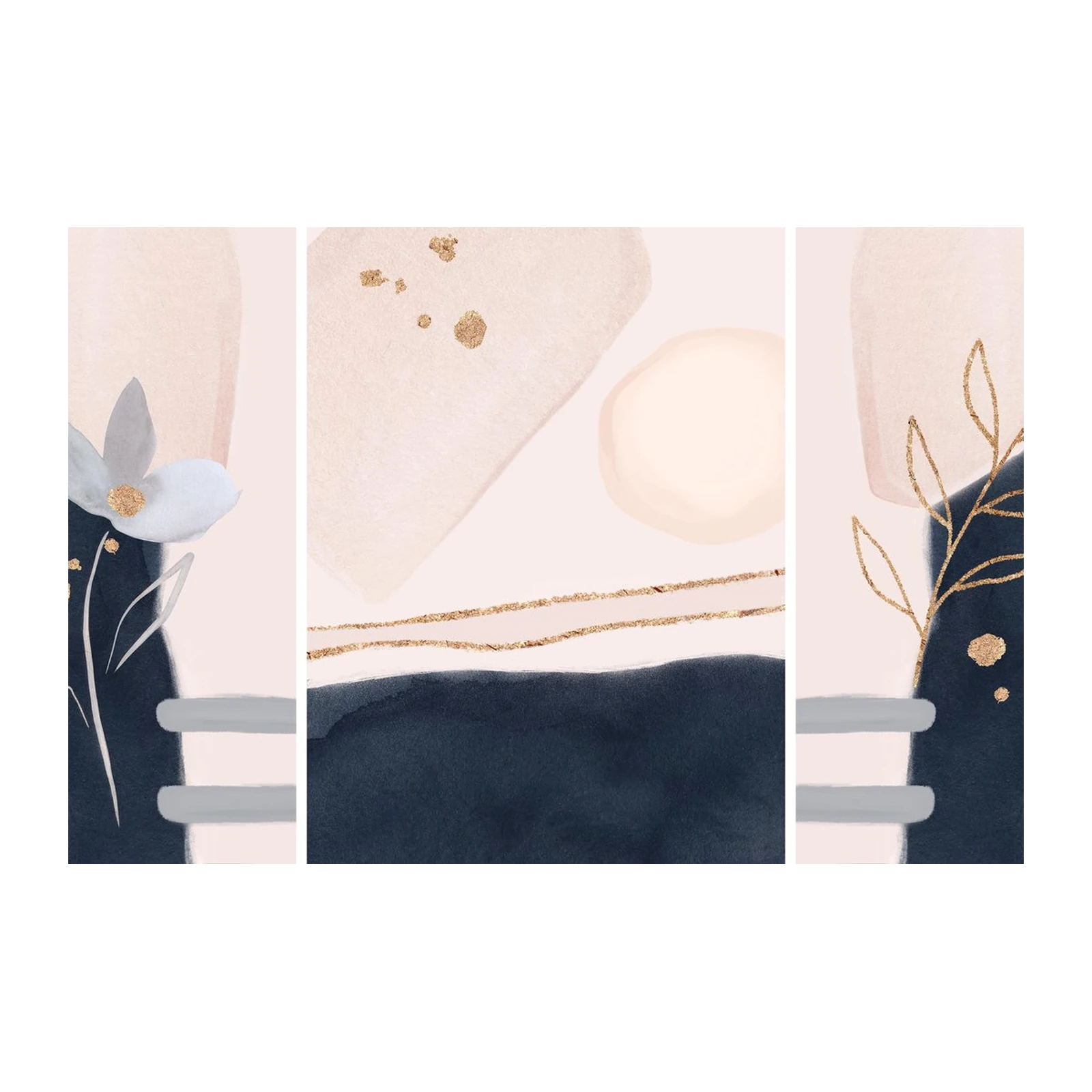 Abstract Floral Gold Leaf Wall Art