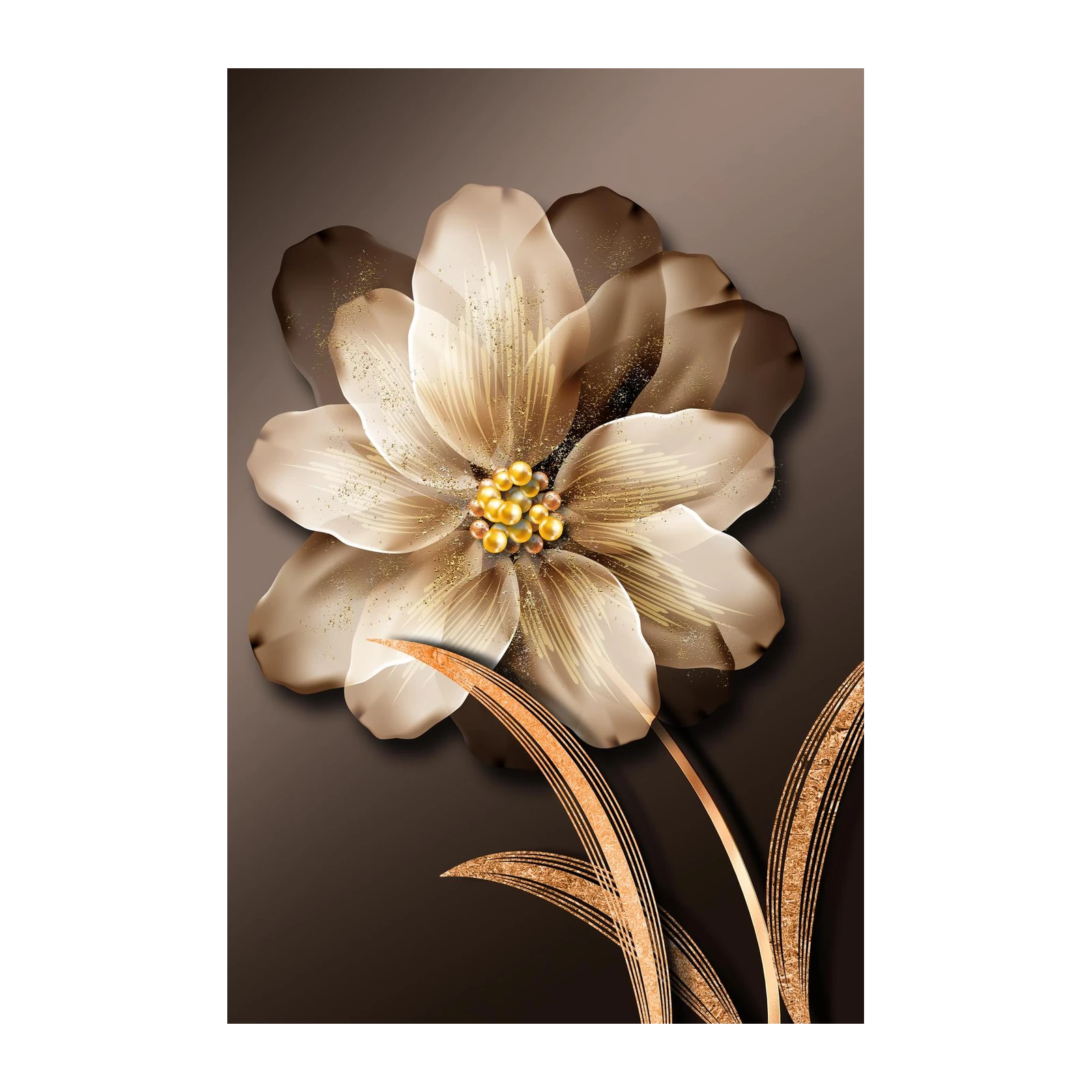 Luxury Golden Flower Wall Art Wall Art