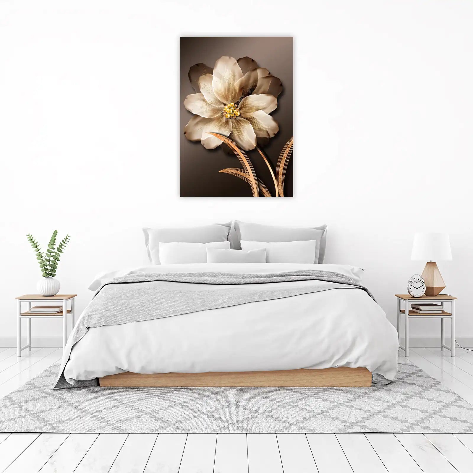 Luxury Golden Flower Wall Art Wall Art