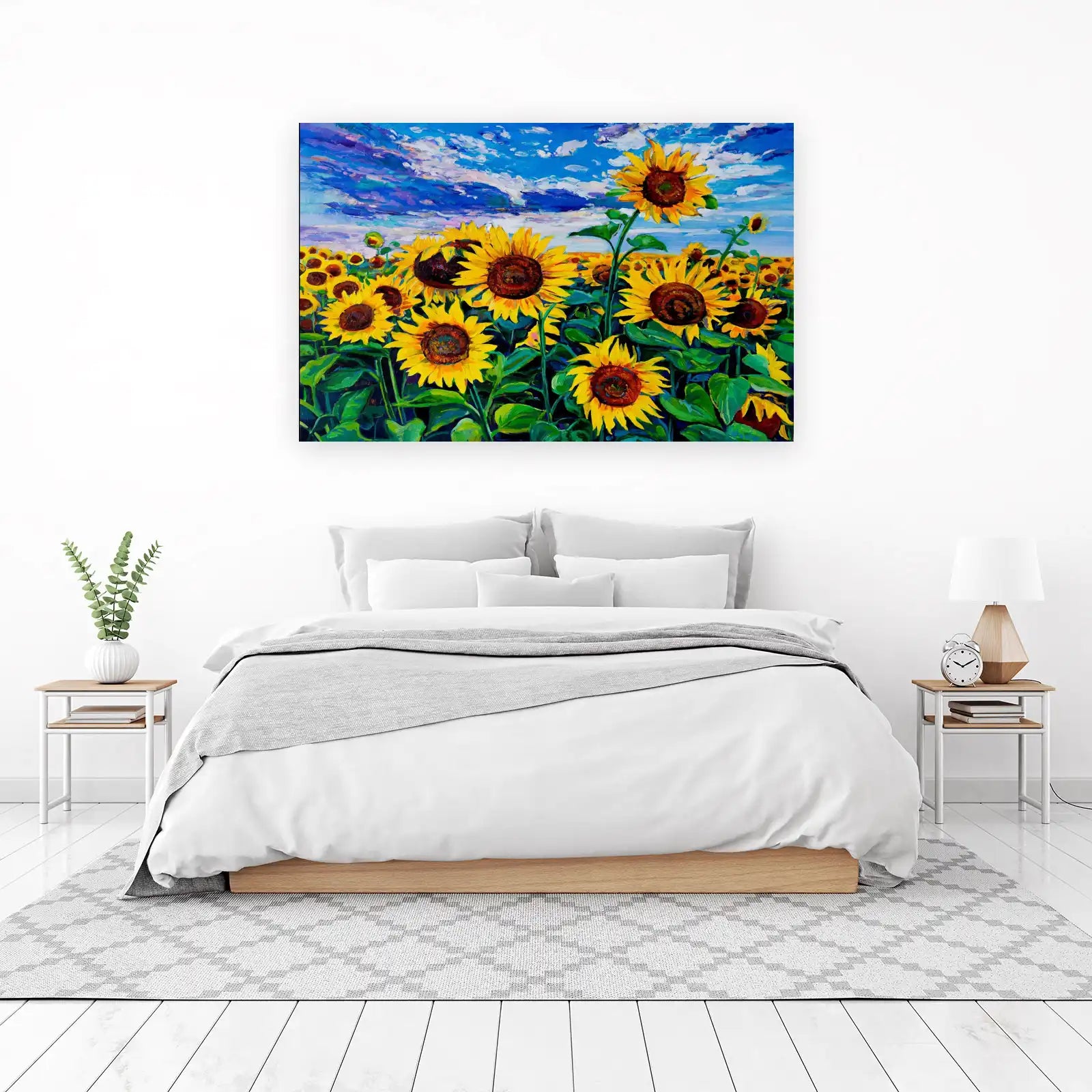 Vibrant Sunflower Field Impressionist Wall Art