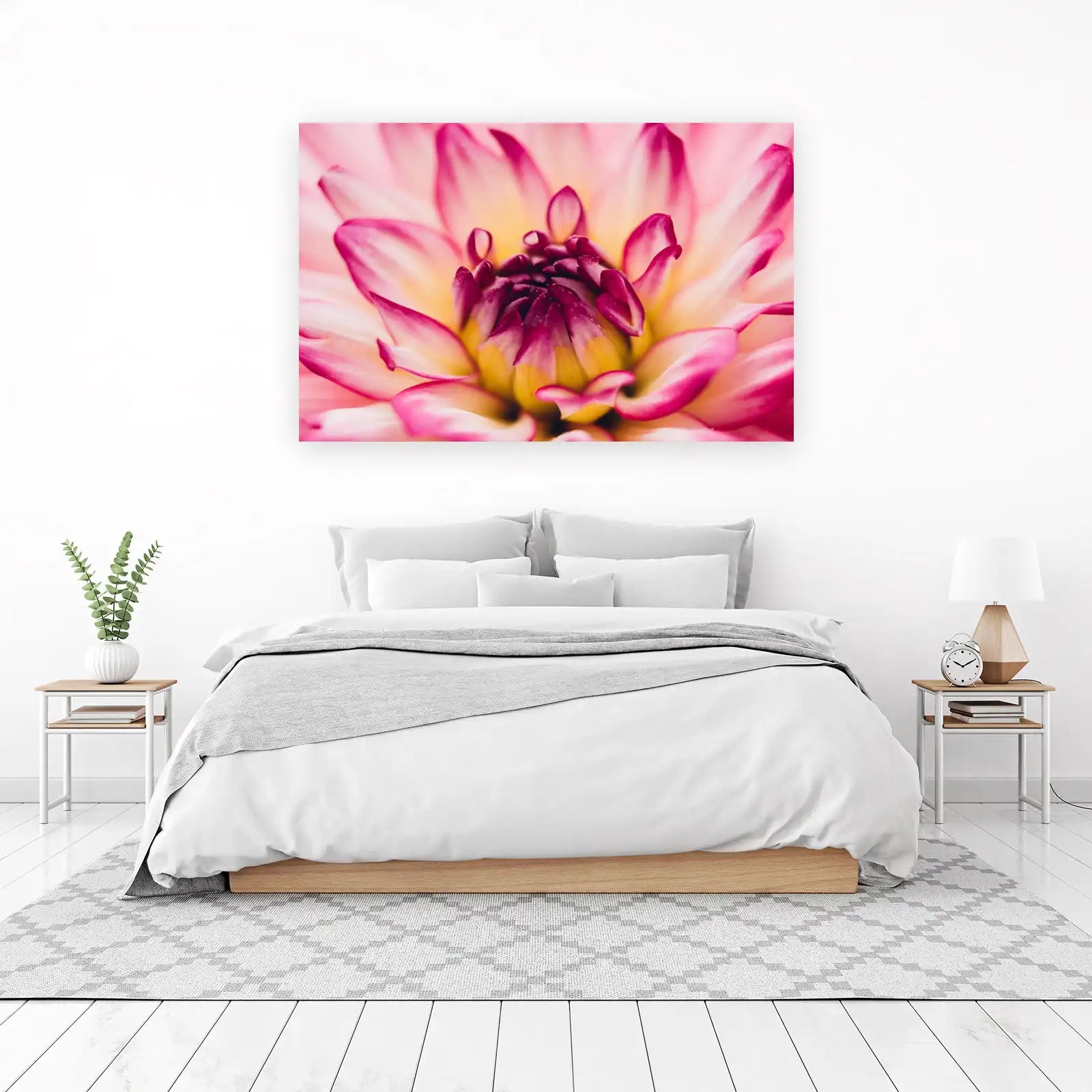 Vibrant Pink Dahlia Macro Wall Art