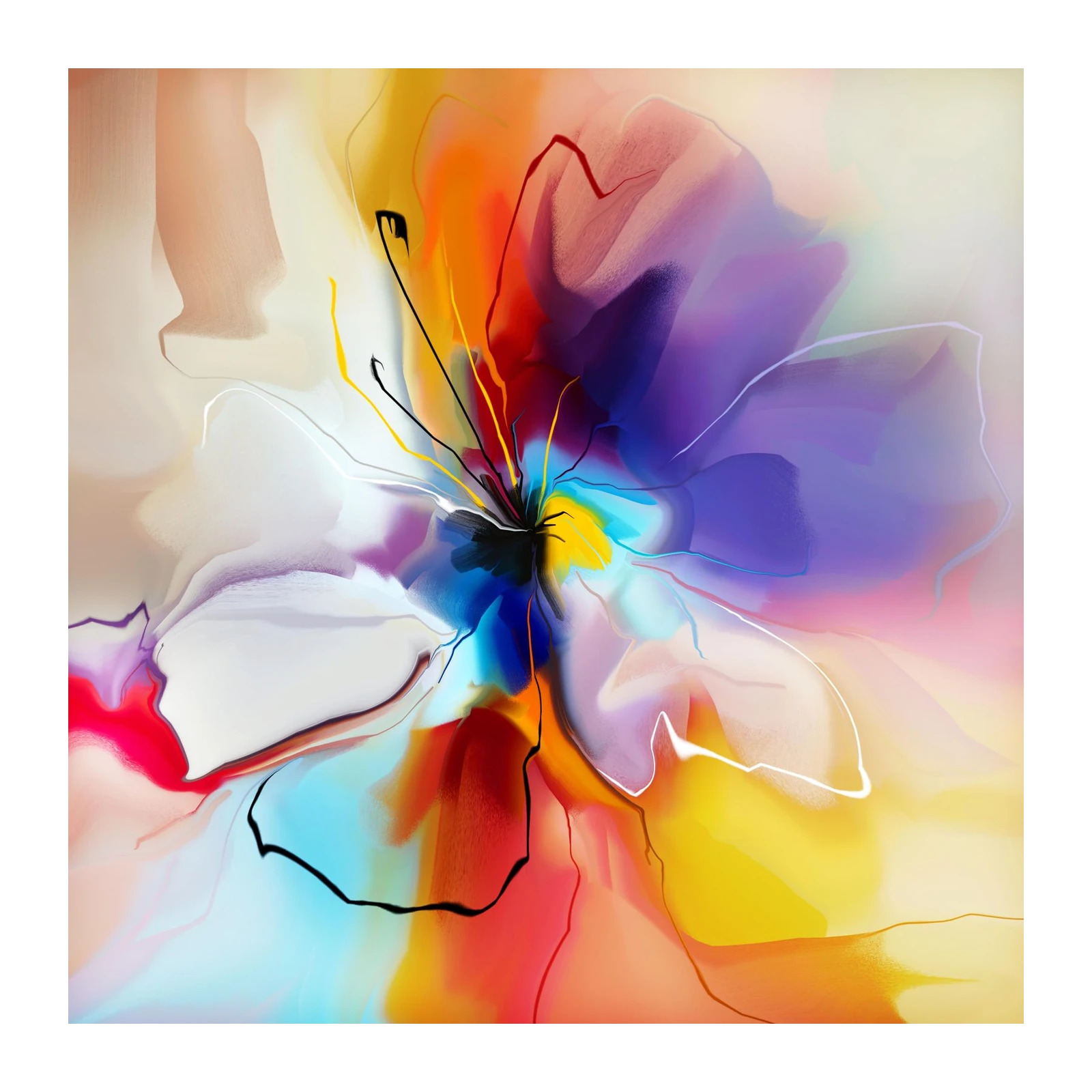 Vibrant Abstract Floral Wall Art