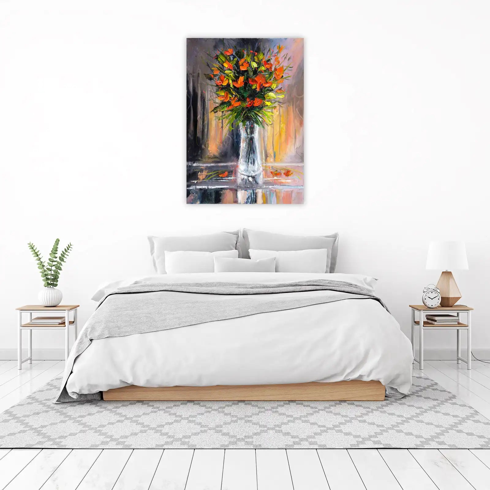 Vibrant Orange Floral Still Life Wall Art