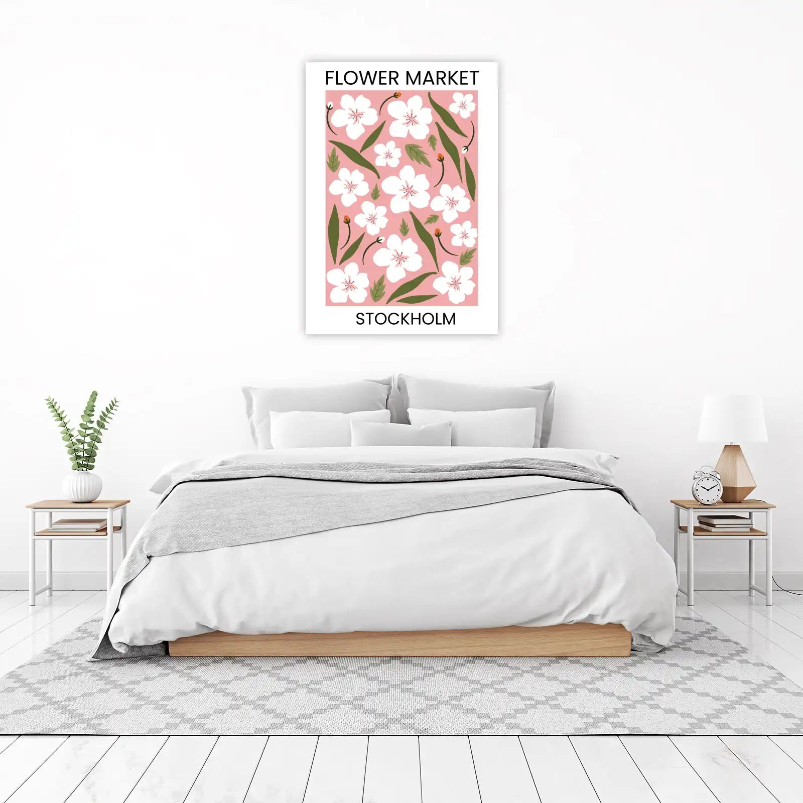 Stockholm Flower Market White Floral Wall Art
