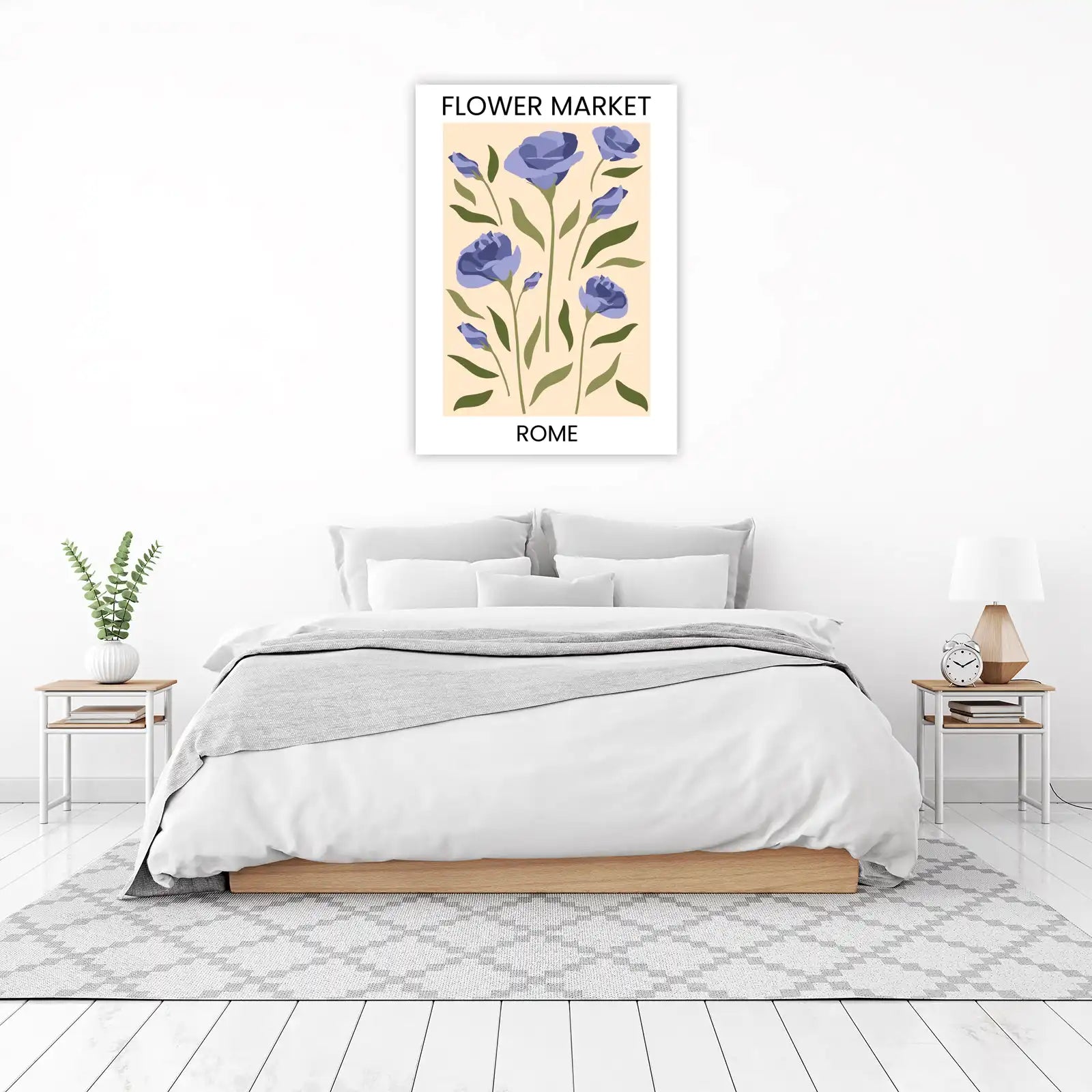 Vintage Floral Market Rome Wall Art