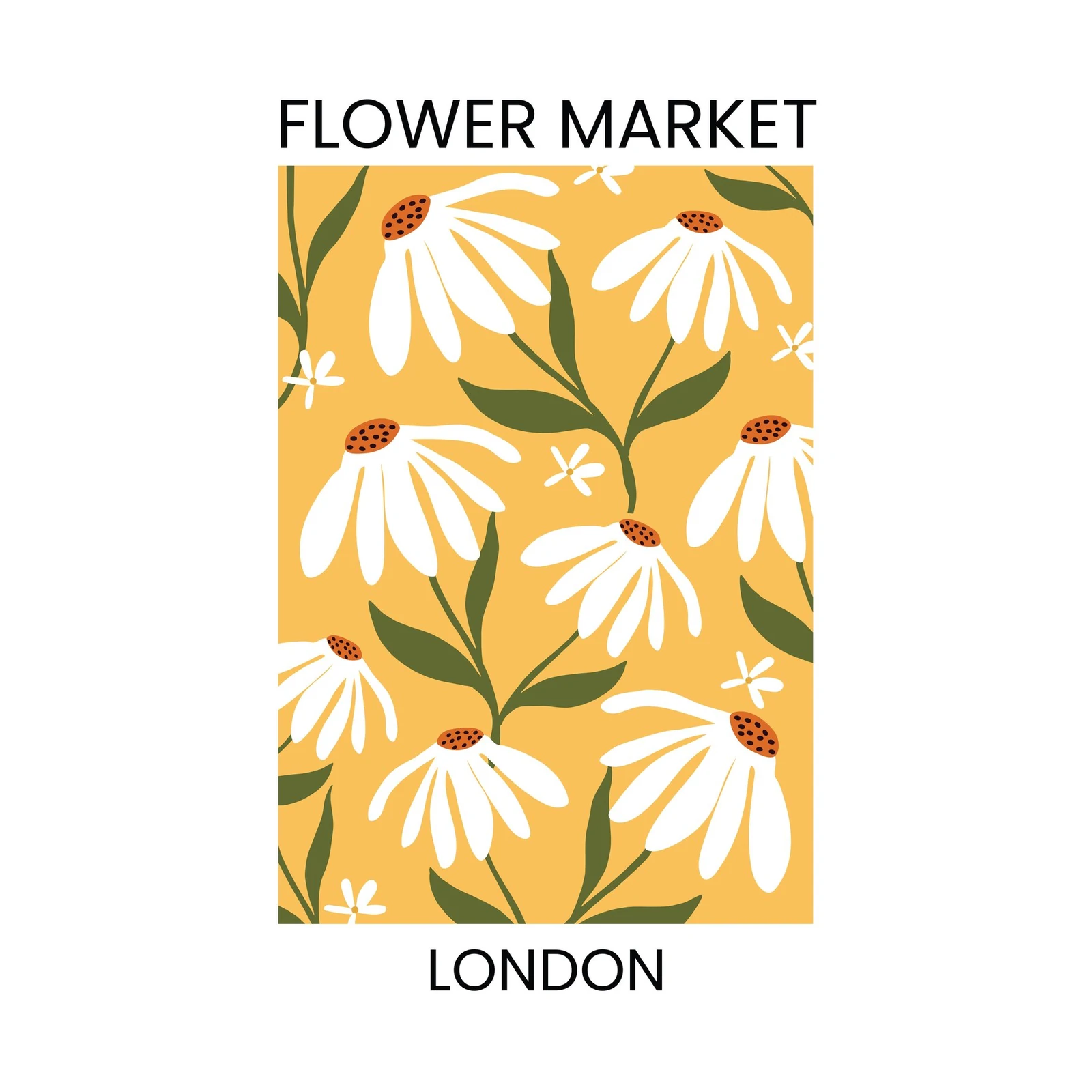 Daisy Flower Market London Wall Art