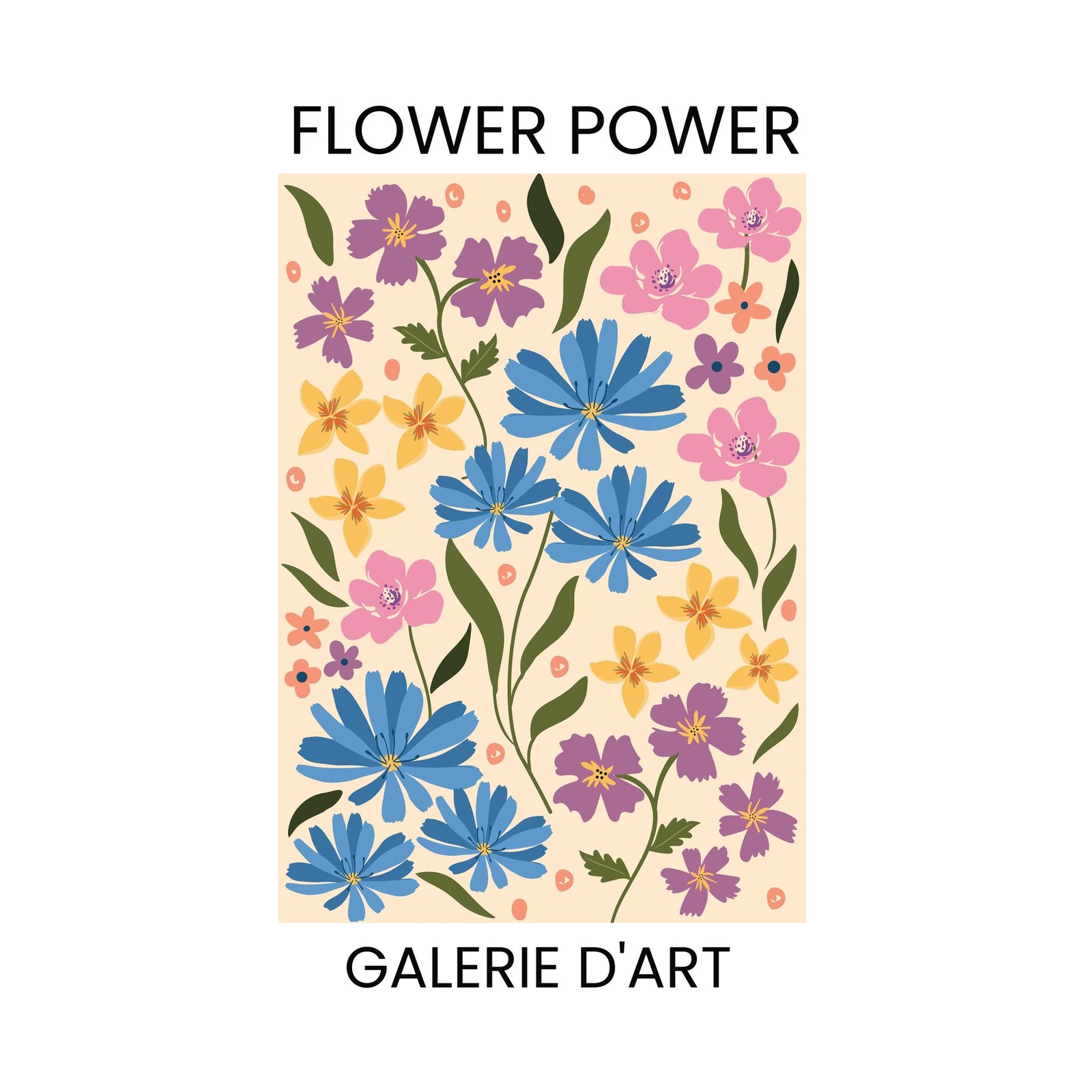 Vibrant Floral Burst Wall Art - Mid-Century Modern Art