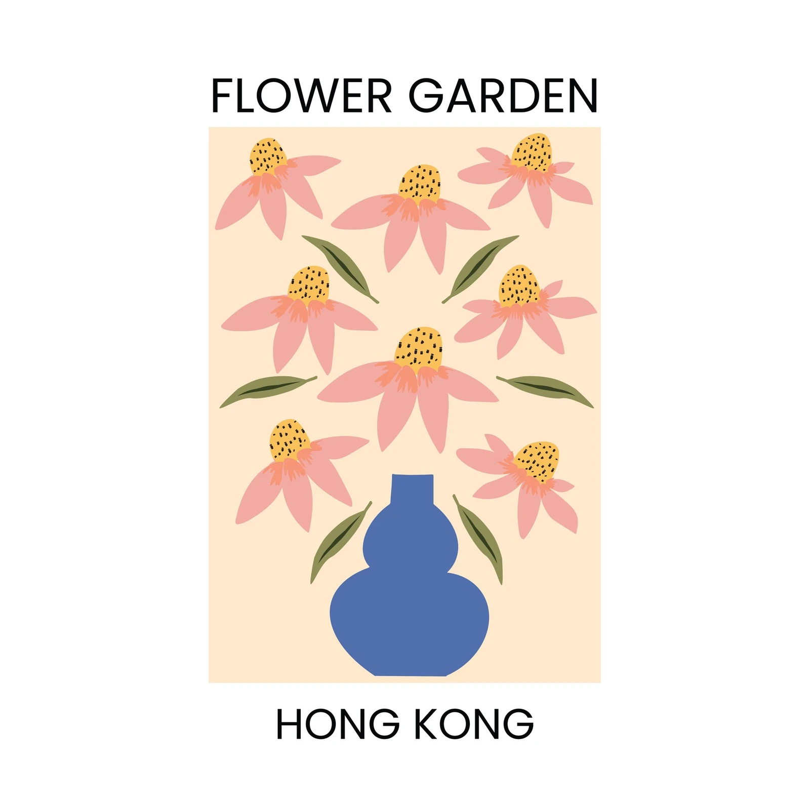 Abstract Pink Flower Garden Wall Art