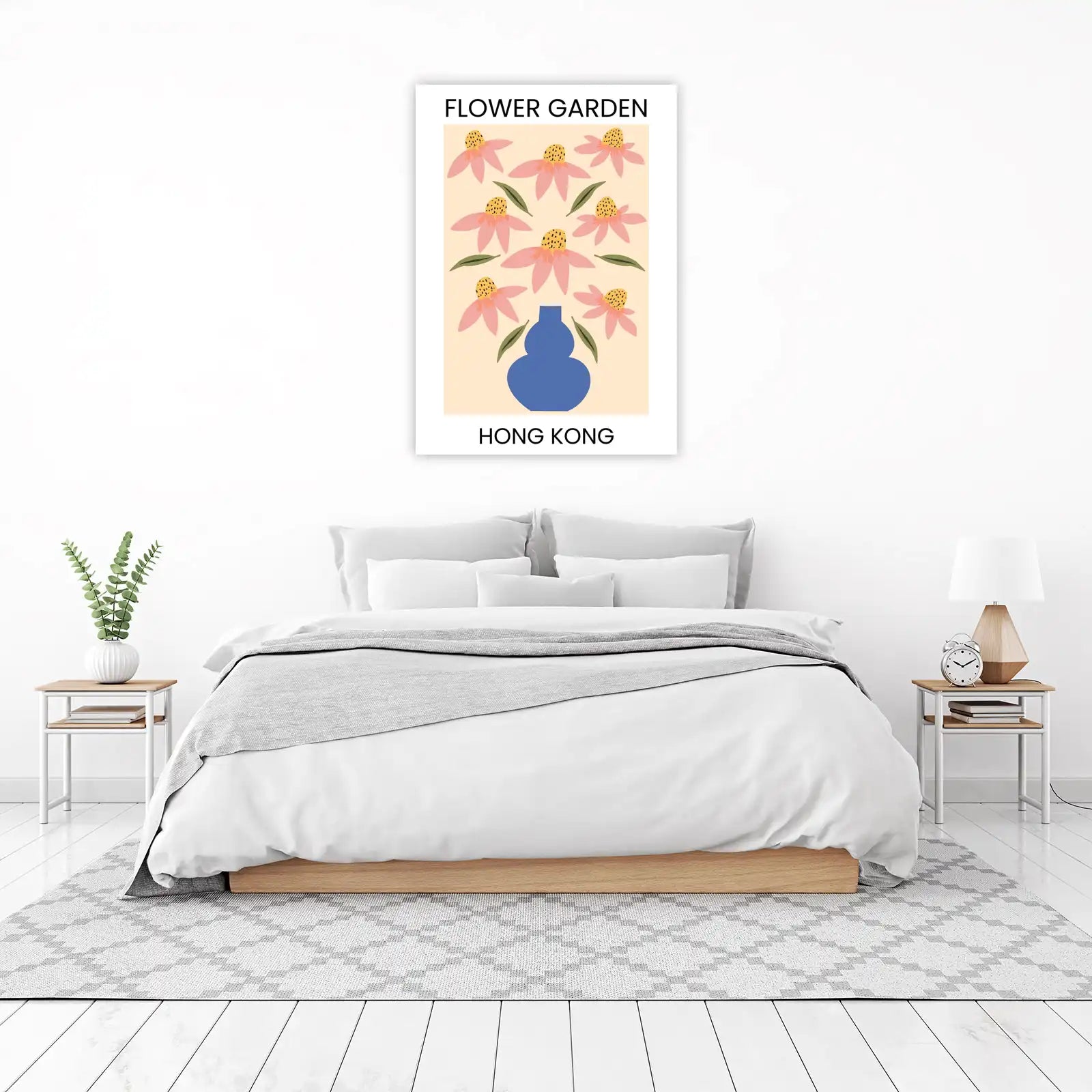 Abstract Pink Flower Garden Wall Art