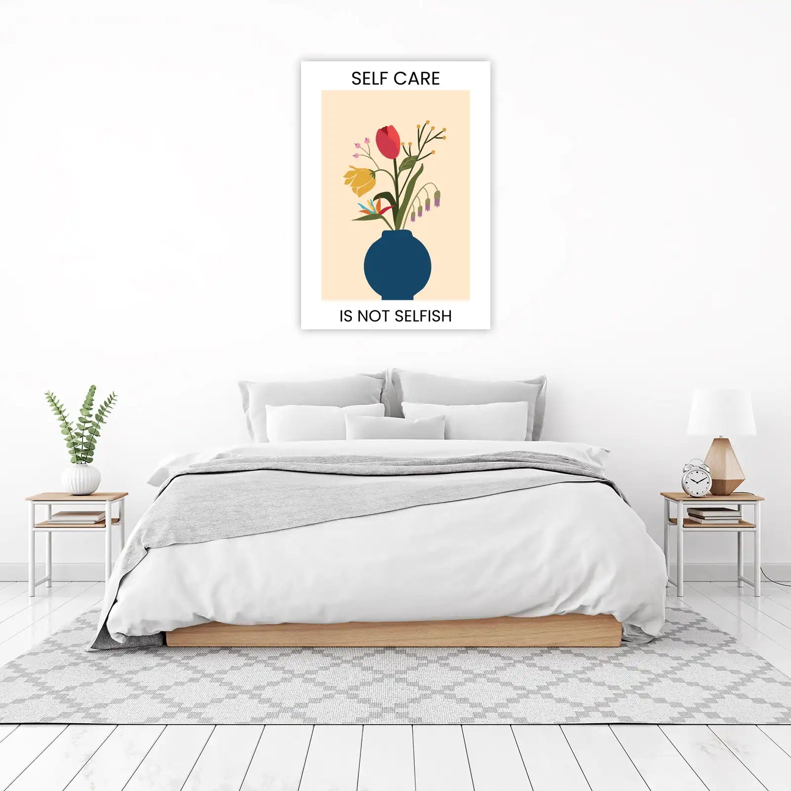 Self Care is Not Selfish Botanical Art Wall Art
