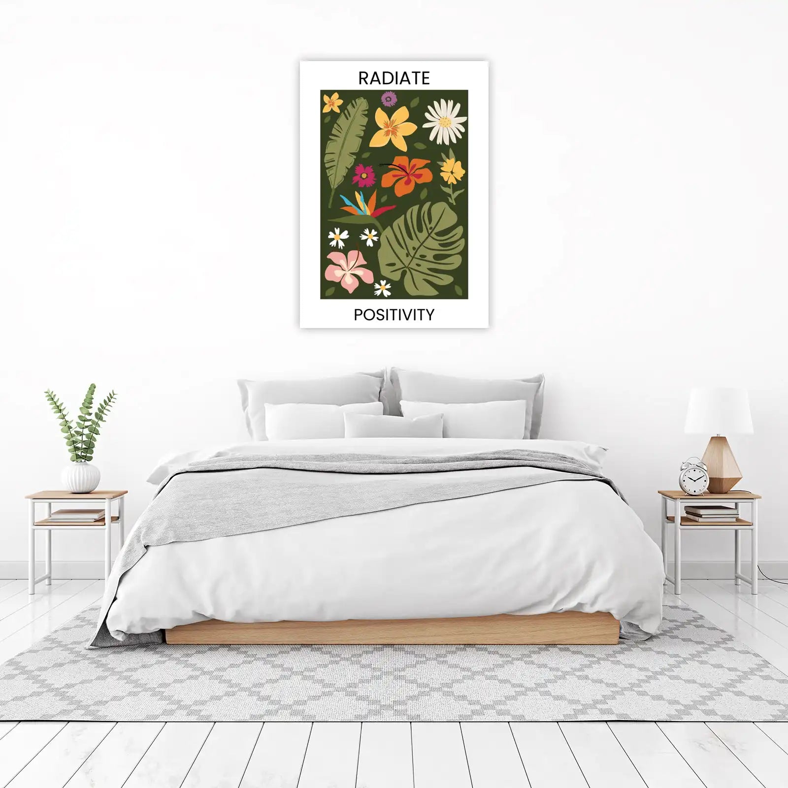 Vibrant Tropical Floral "Radiate Positivity" Wall Art