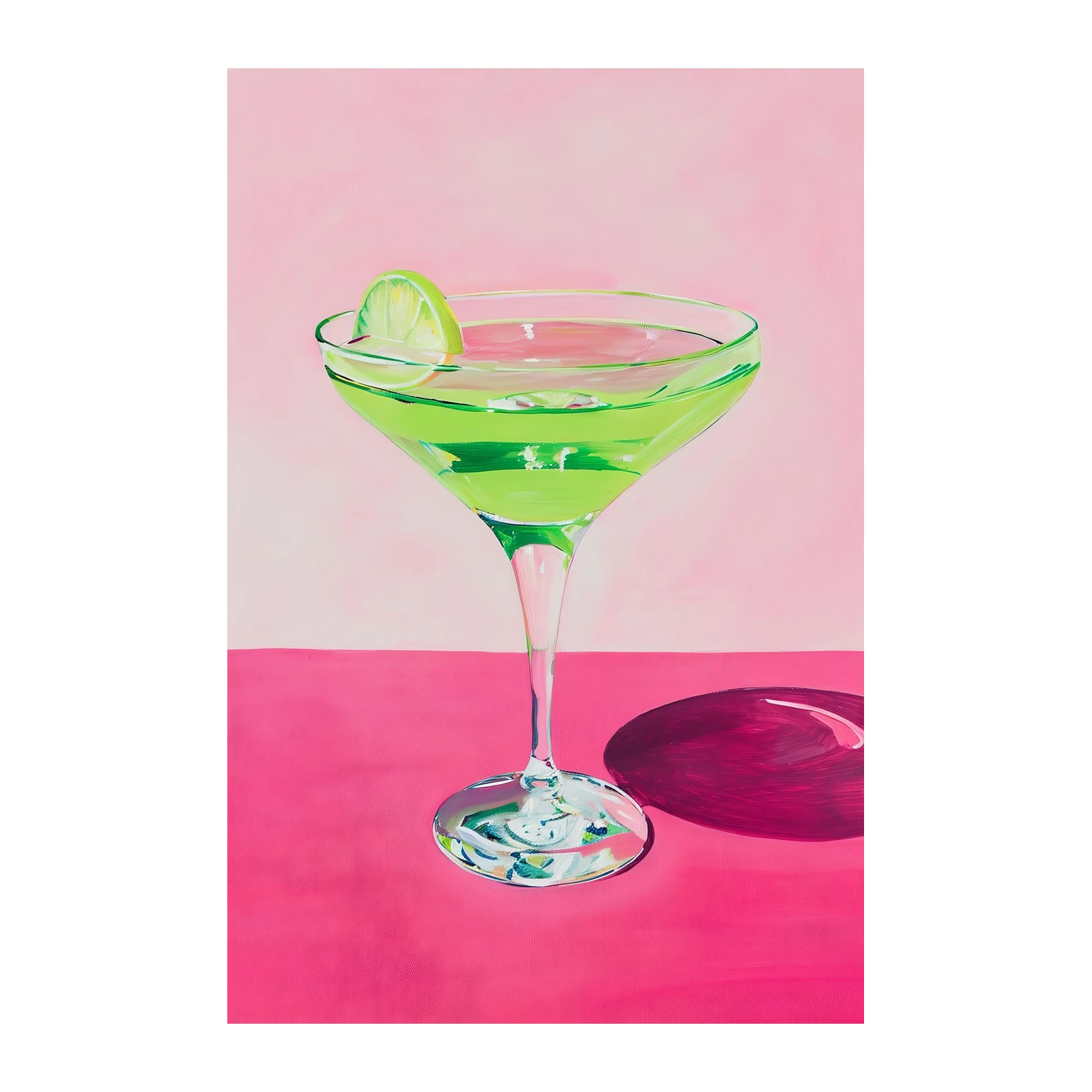 Vibrant Lime Martini Pop Art Wall Art