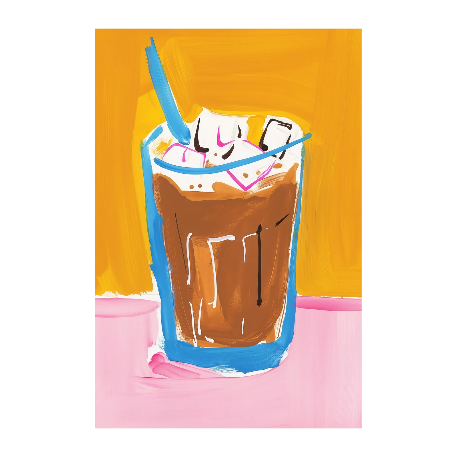 Vibrant Coffee Drink Art Wall Art