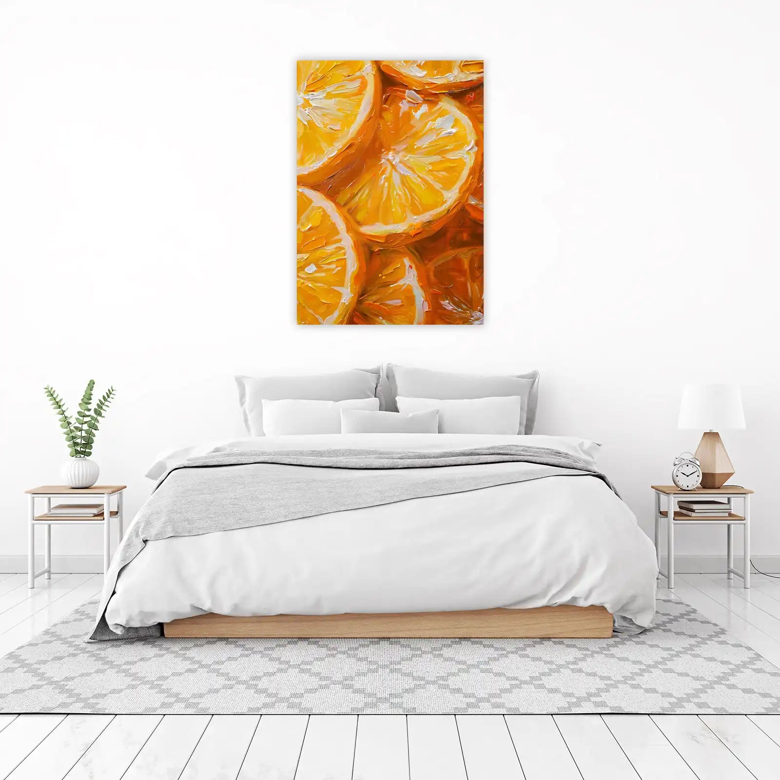 Vibrant Orange Slices Textured Oil Wall Art