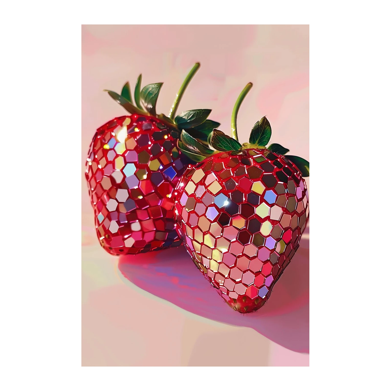 Sparkling Strawberry Duo Wall Art Wall Art