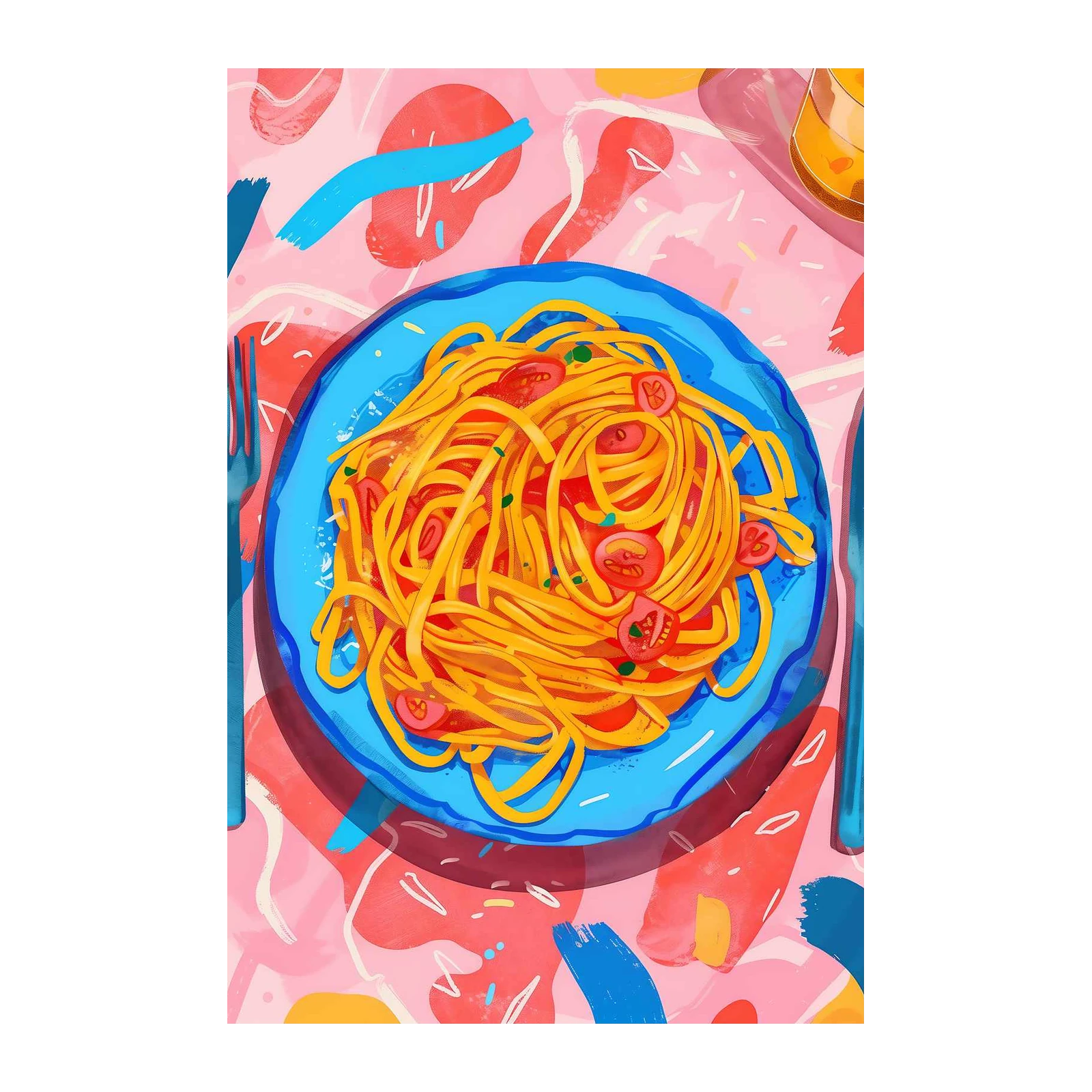 Vibrant Spaghetti Feast Wall Art