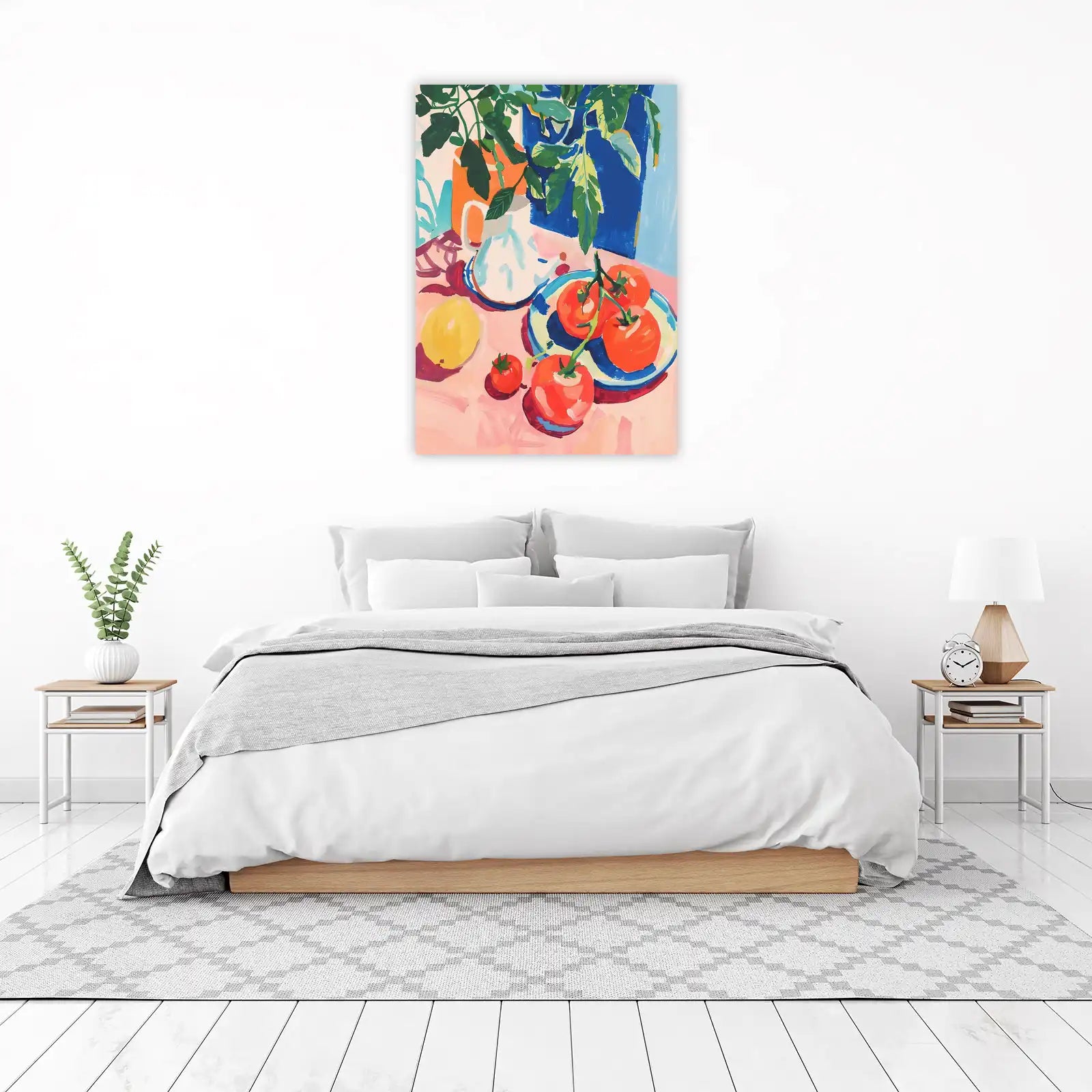 Vibrant Still Life Tomatoes Lemon Wall Art