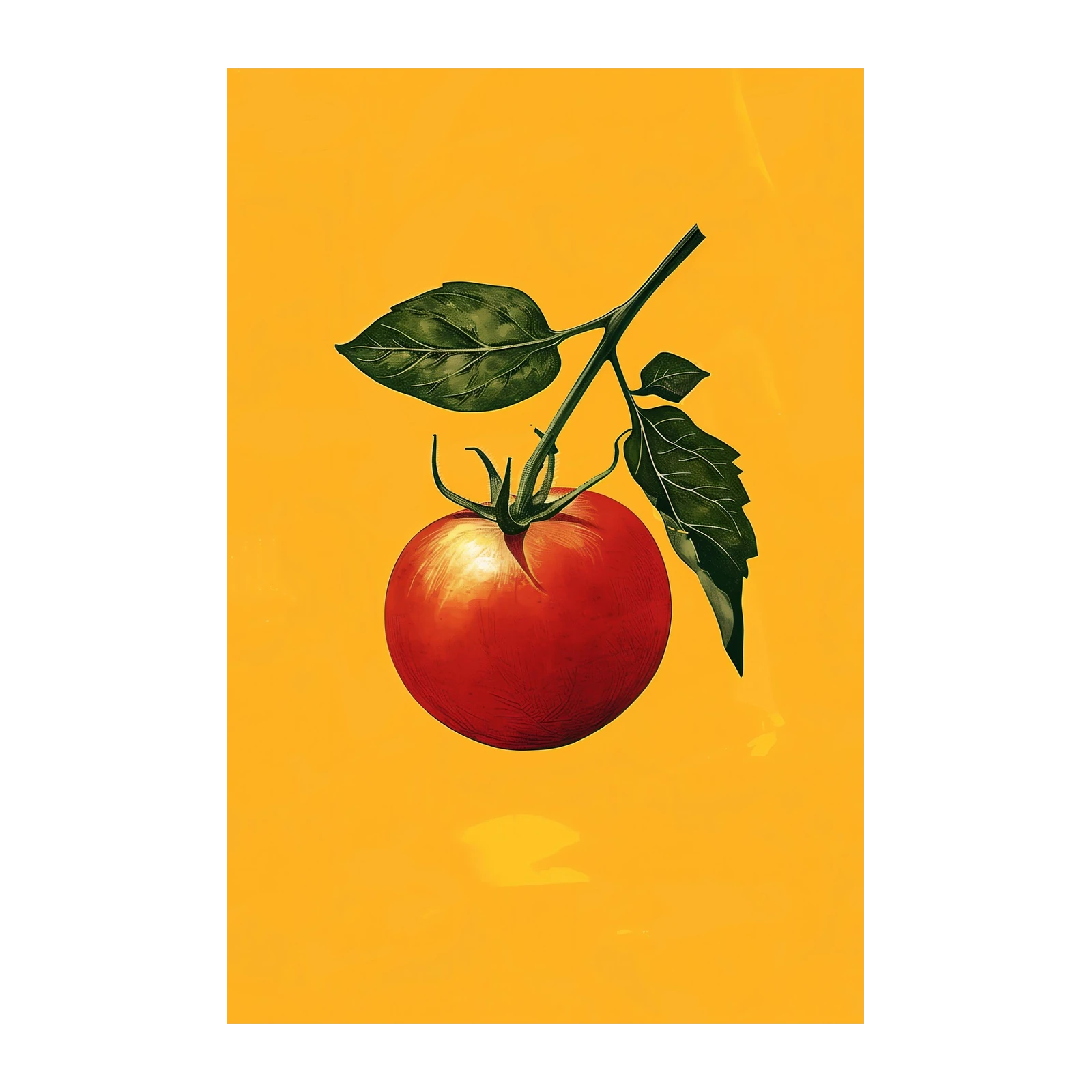 Vibrant Tomato Botanical Art Wall Art