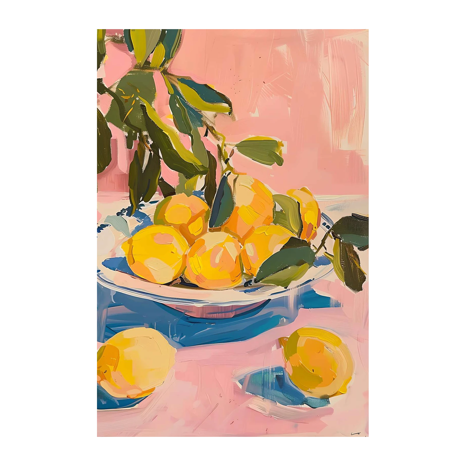 Vibrant Lemon Still Life Wall Art